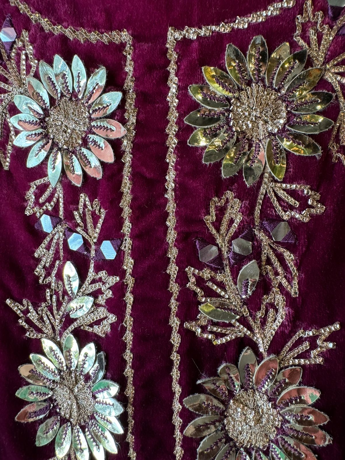 Pure silk velvet Ombre shaded Suits