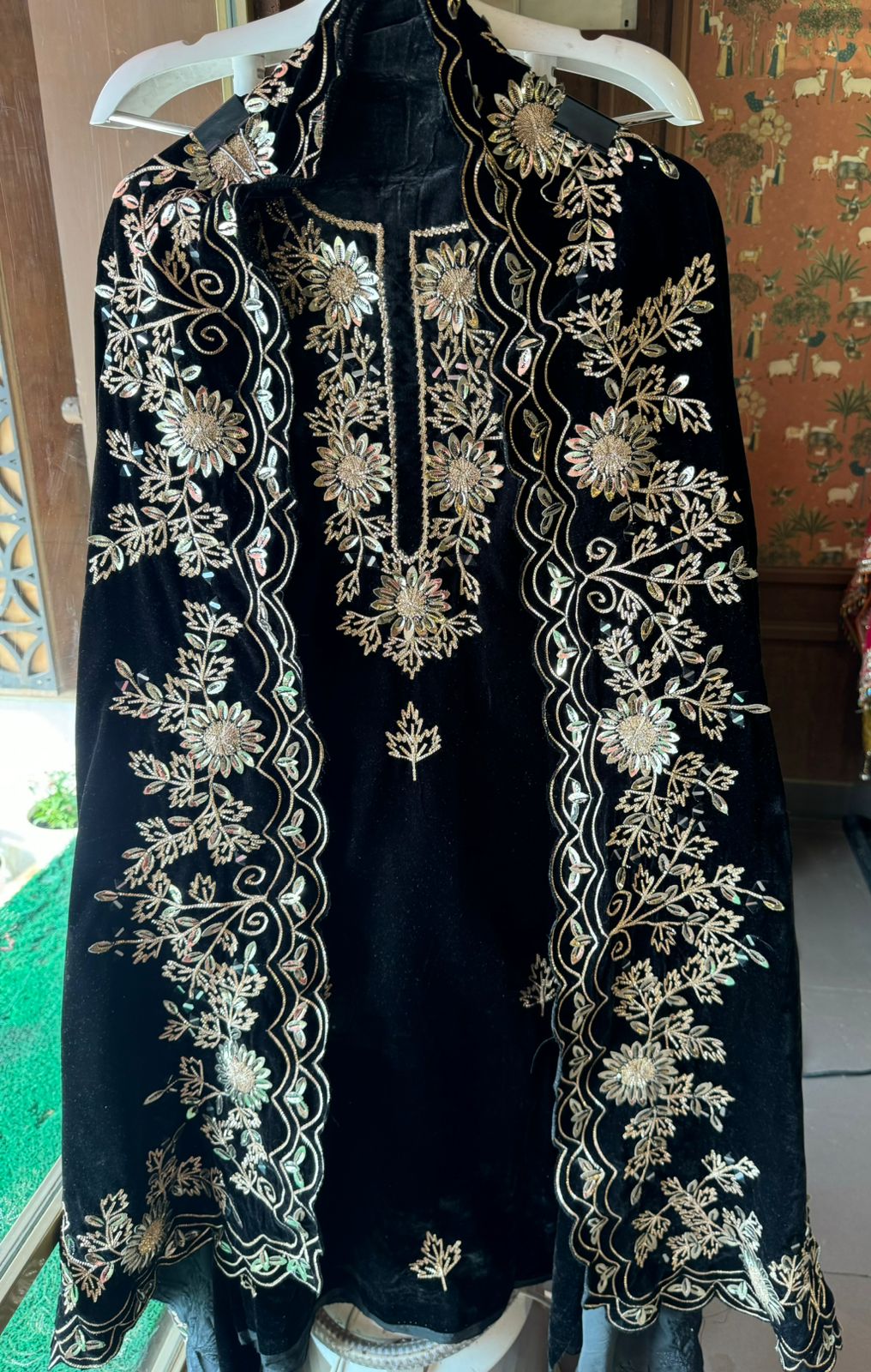 Pure silk velvet Ombre shaded Suits