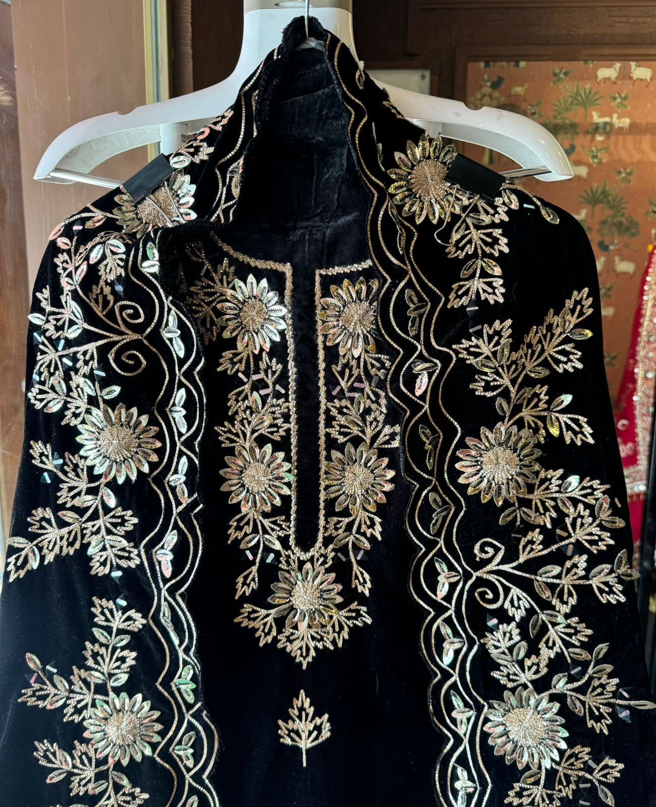 Pure silk velvet Ombre shaded Suits