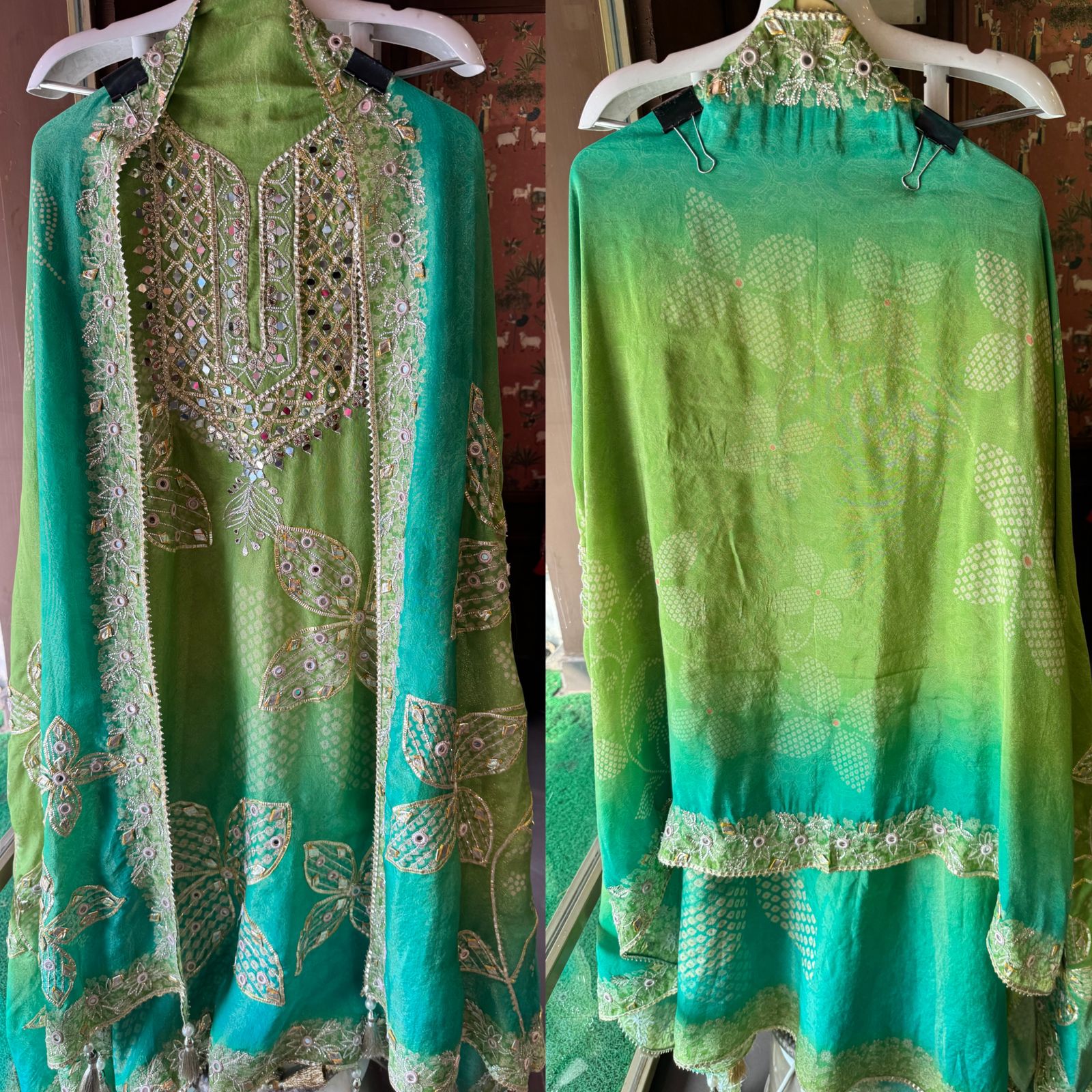 Pure shimmer tissue Unstitched full size shirt