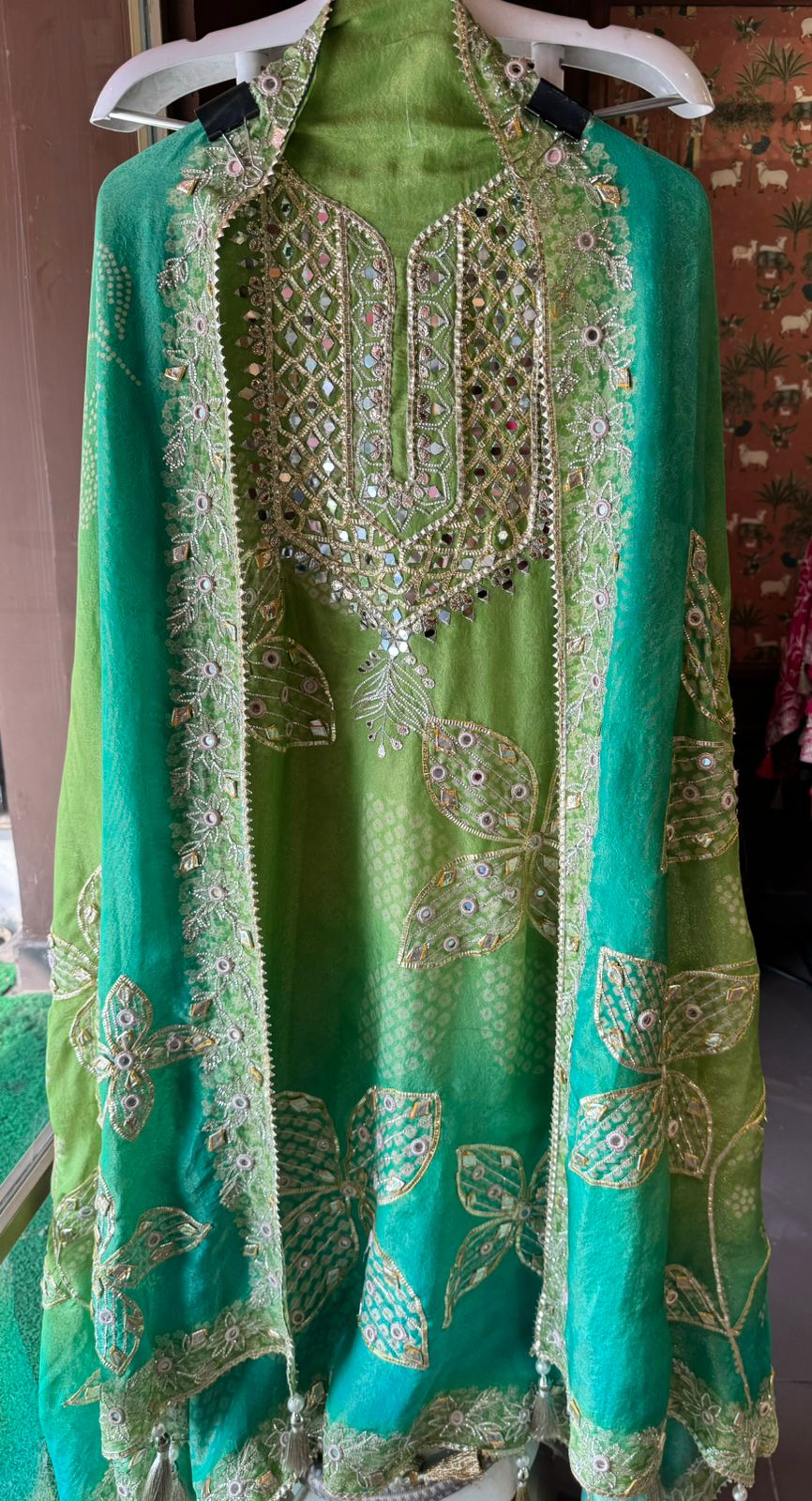 Pure shimmer tissue Unstitched full size shirt