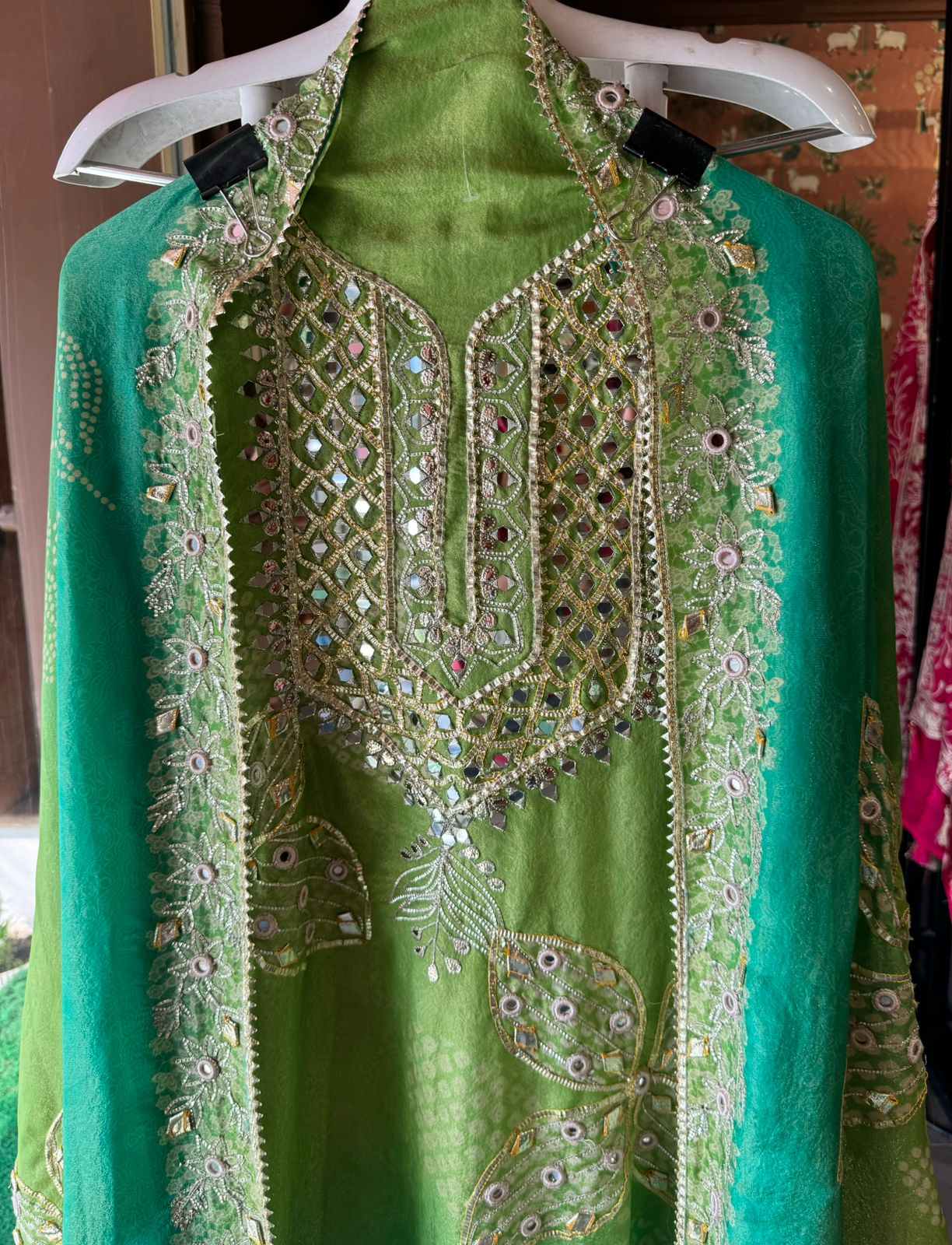 Pure shimmer tissue Unstitched full size shirt