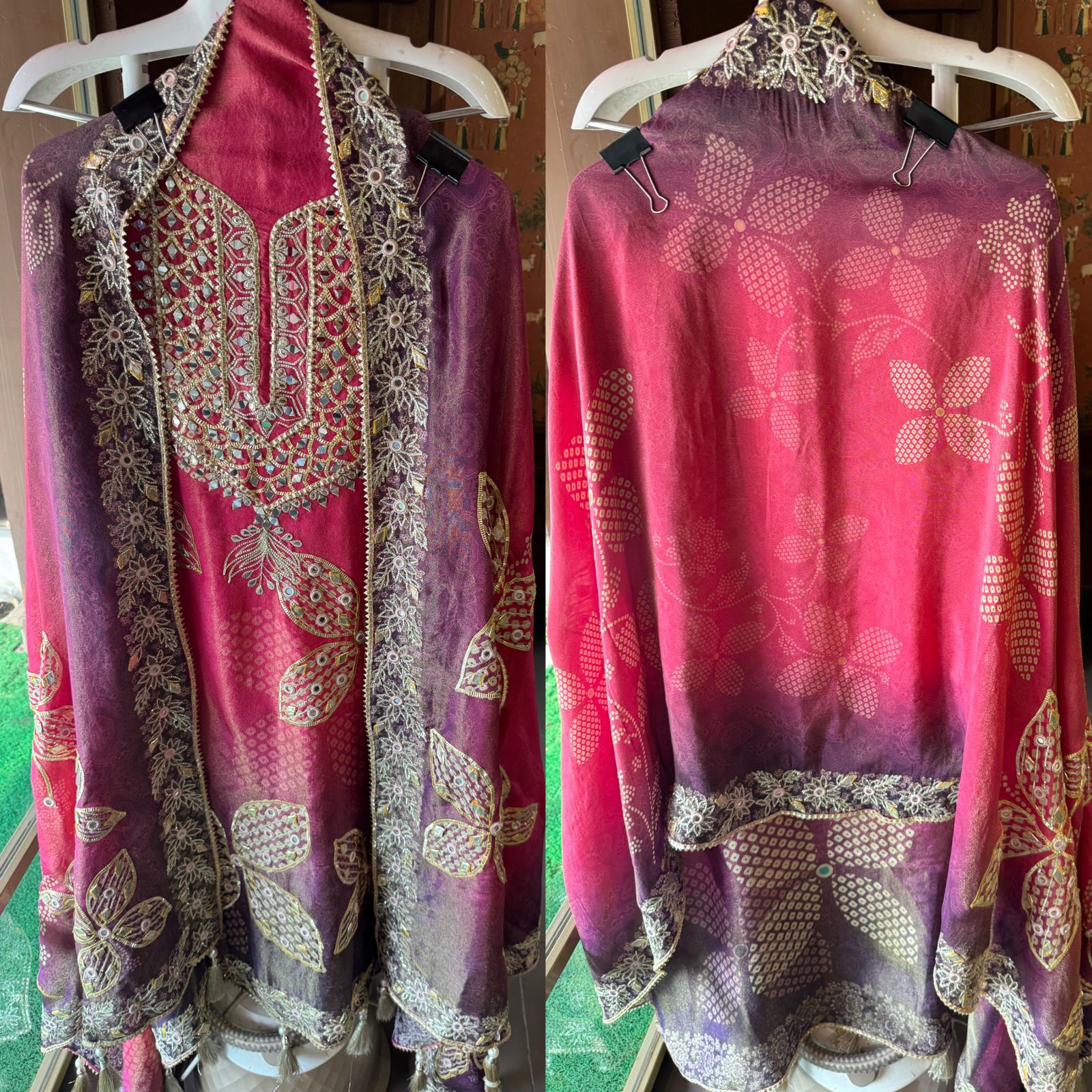 Pure shimmer tissue Unstitched full size shirt