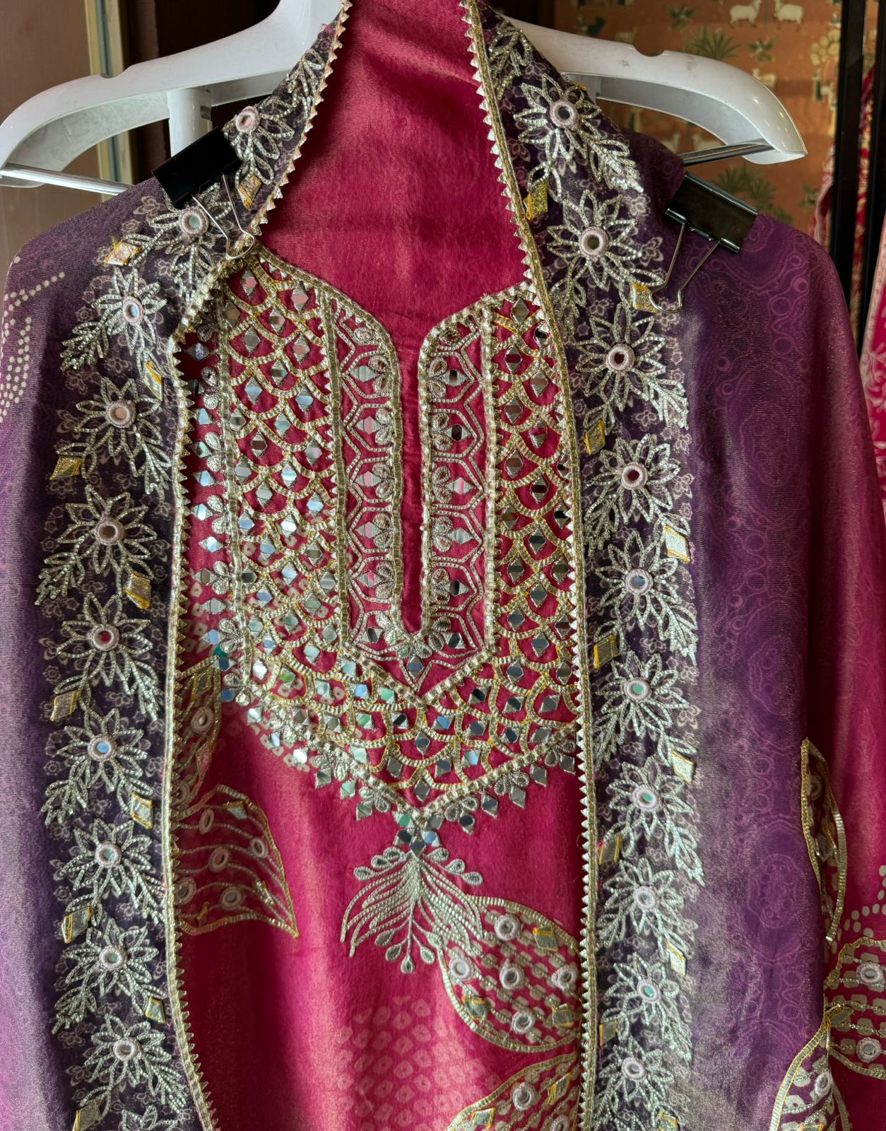 Pure shimmer tissue Unstitched full size shirt