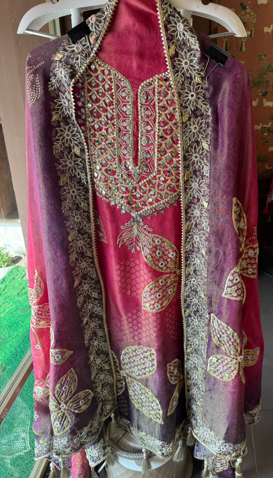 Pure shimmer tissue Unstitched full size shirt