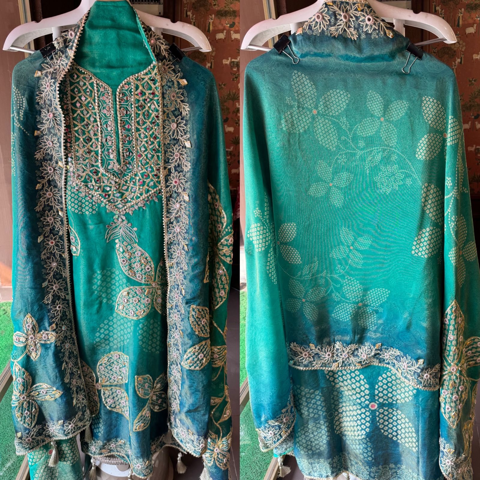 Pure shimmer tissue Unstitched full size shirt