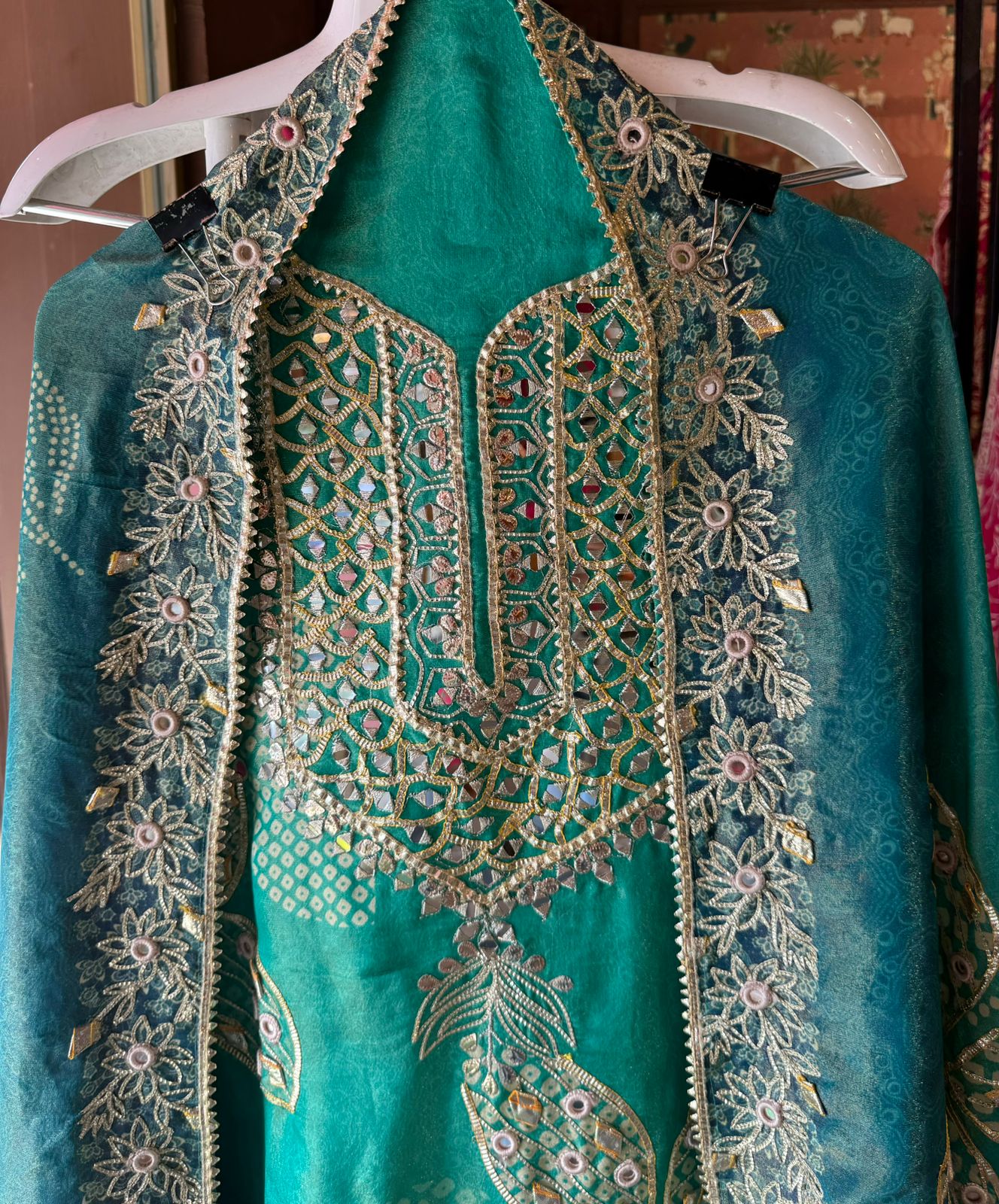 Pure shimmer tissue Unstitched full size shirt