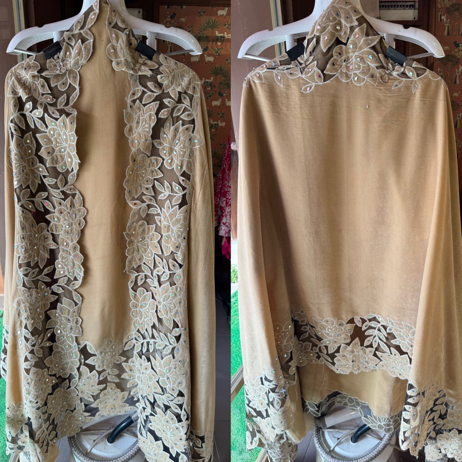 Pure silk velvet Unstitched shirt