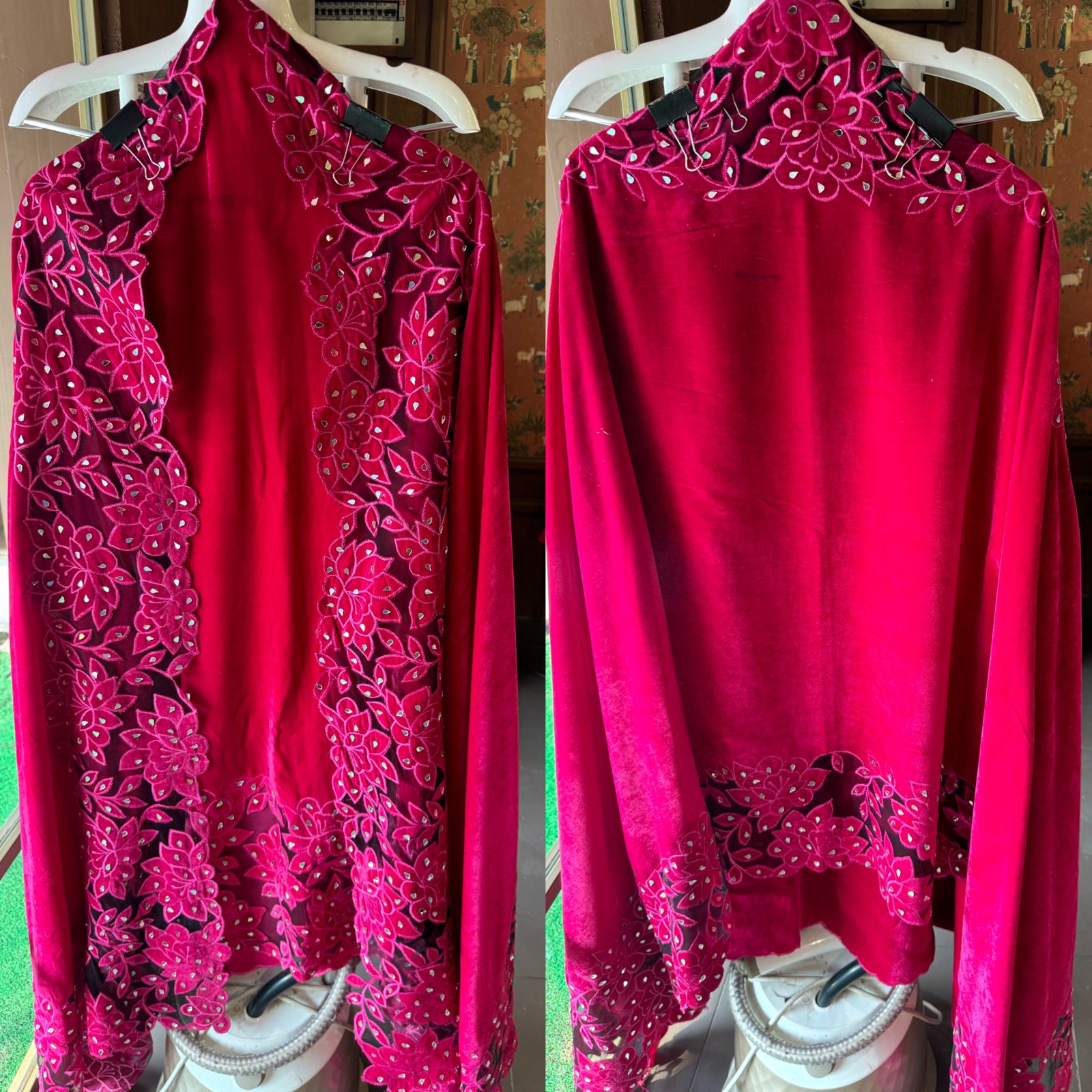 Pure silk velvet Unstitched shirt