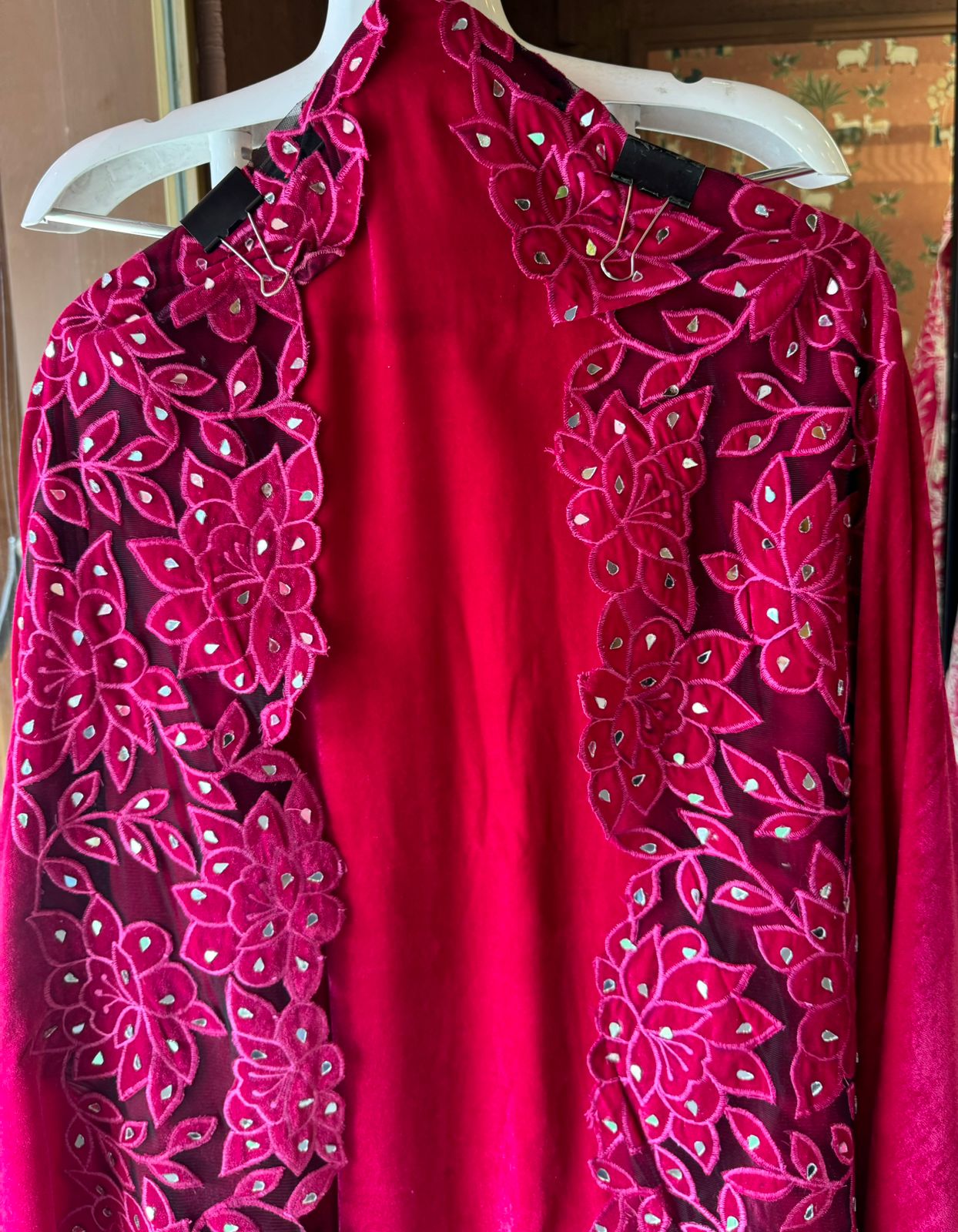 Pure silk velvet Unstitched shirt