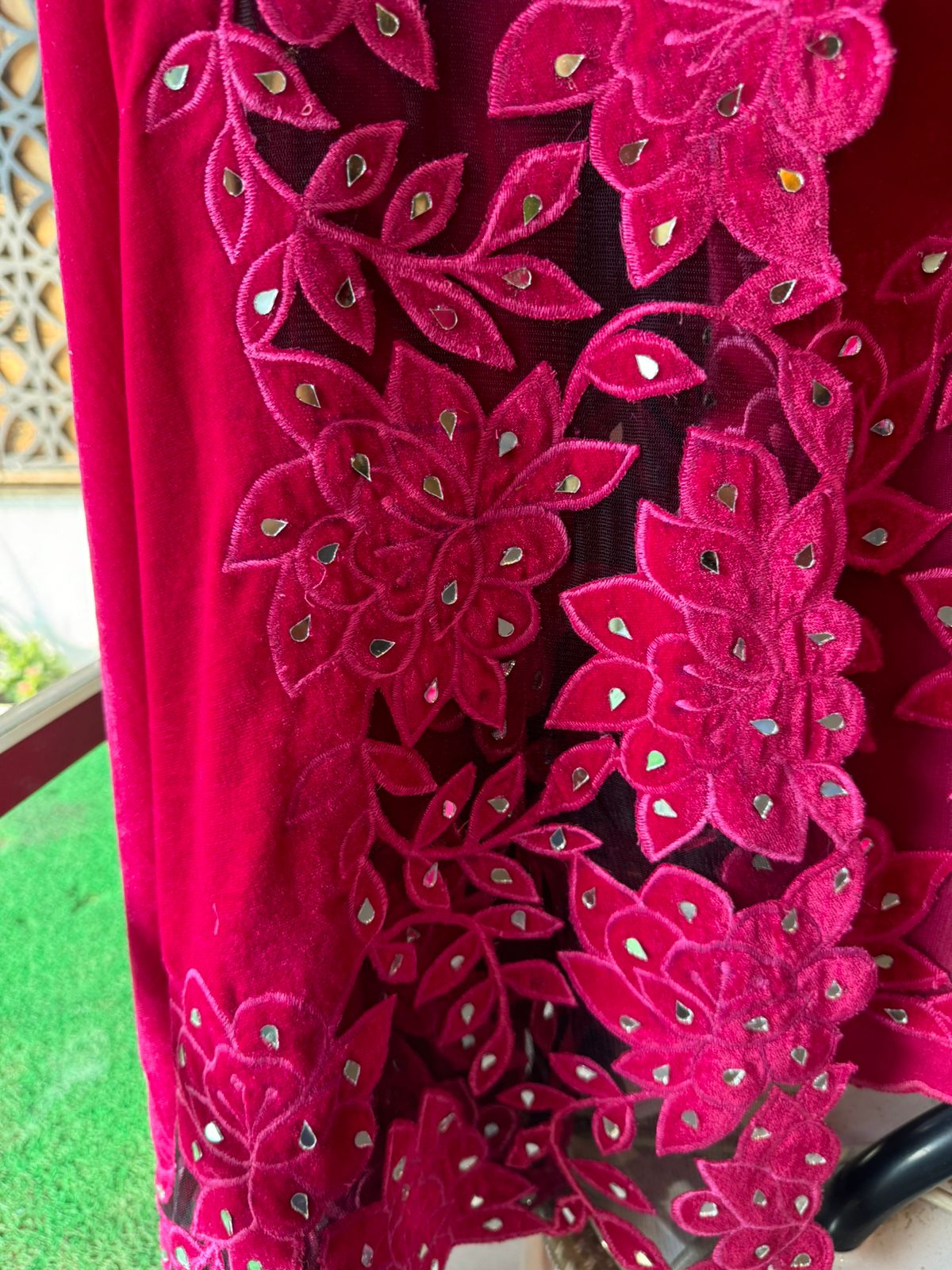 Pure silk velvet Unstitched shirt