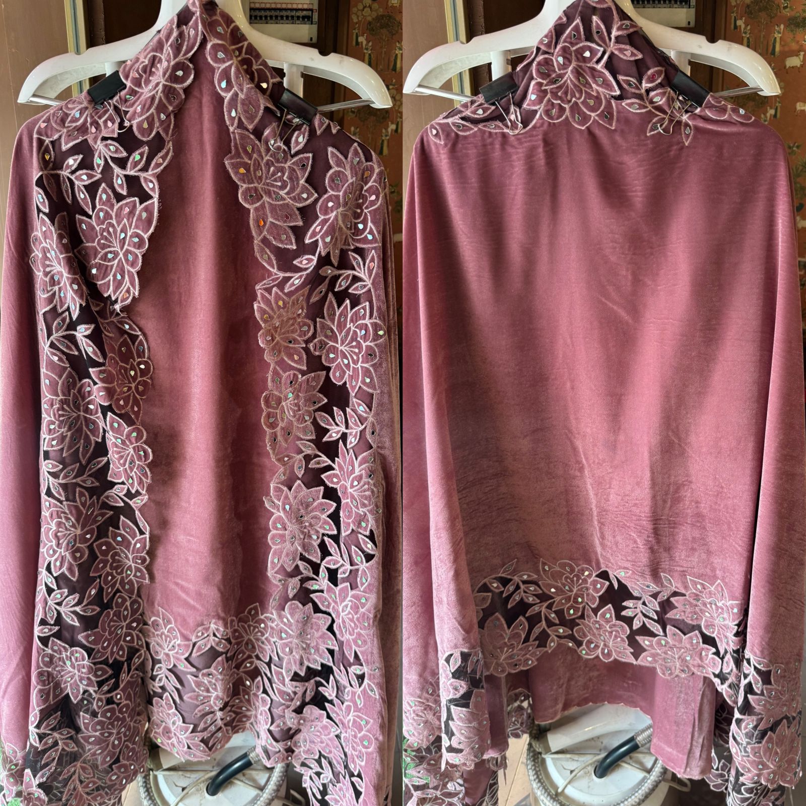 Pure silk velvet Unstitched shirt