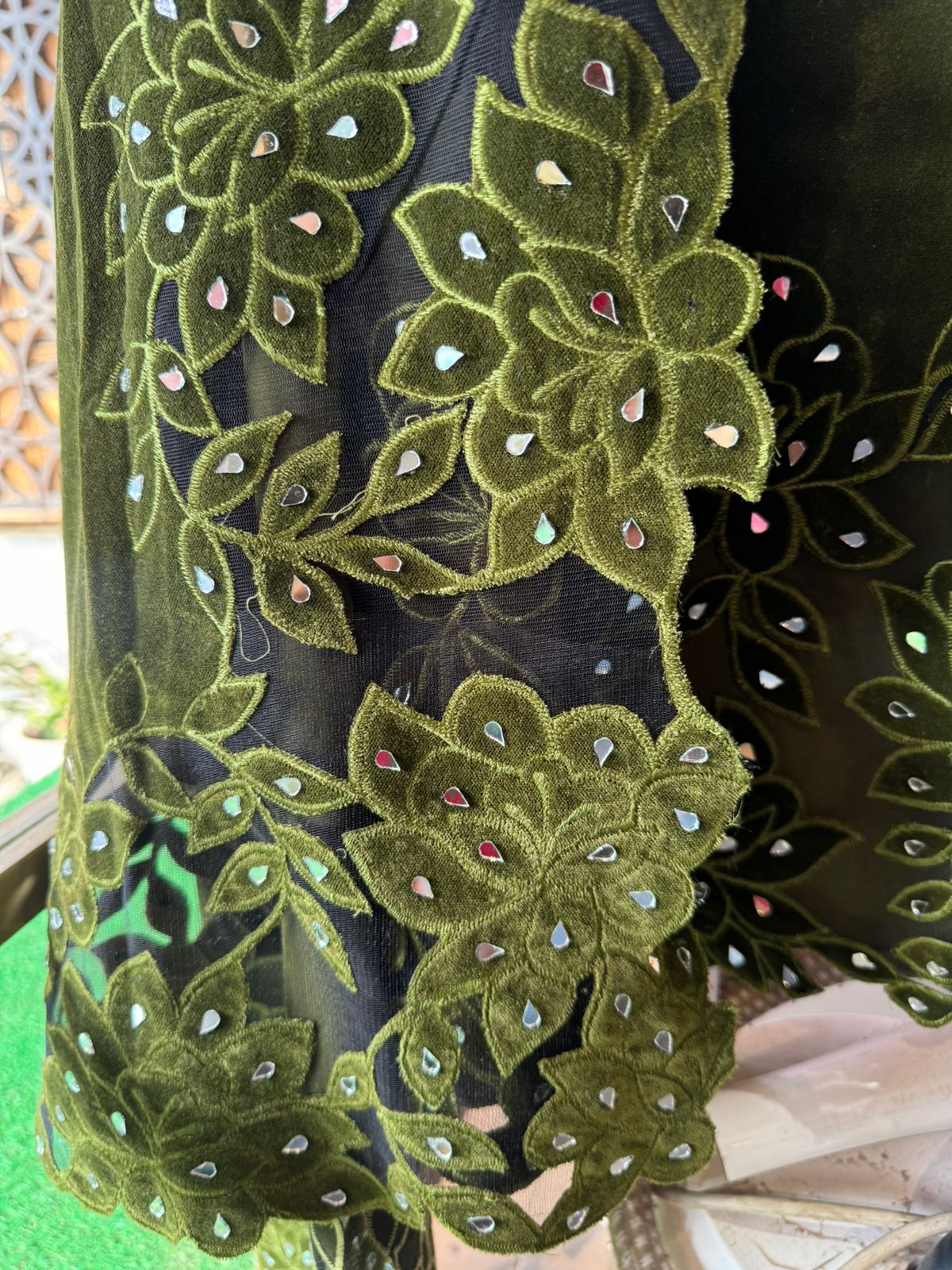 Pure silk velvet Unstitched shirt