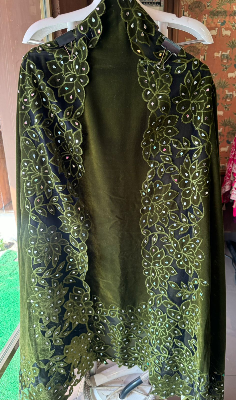 Pure silk velvet Unstitched shirt