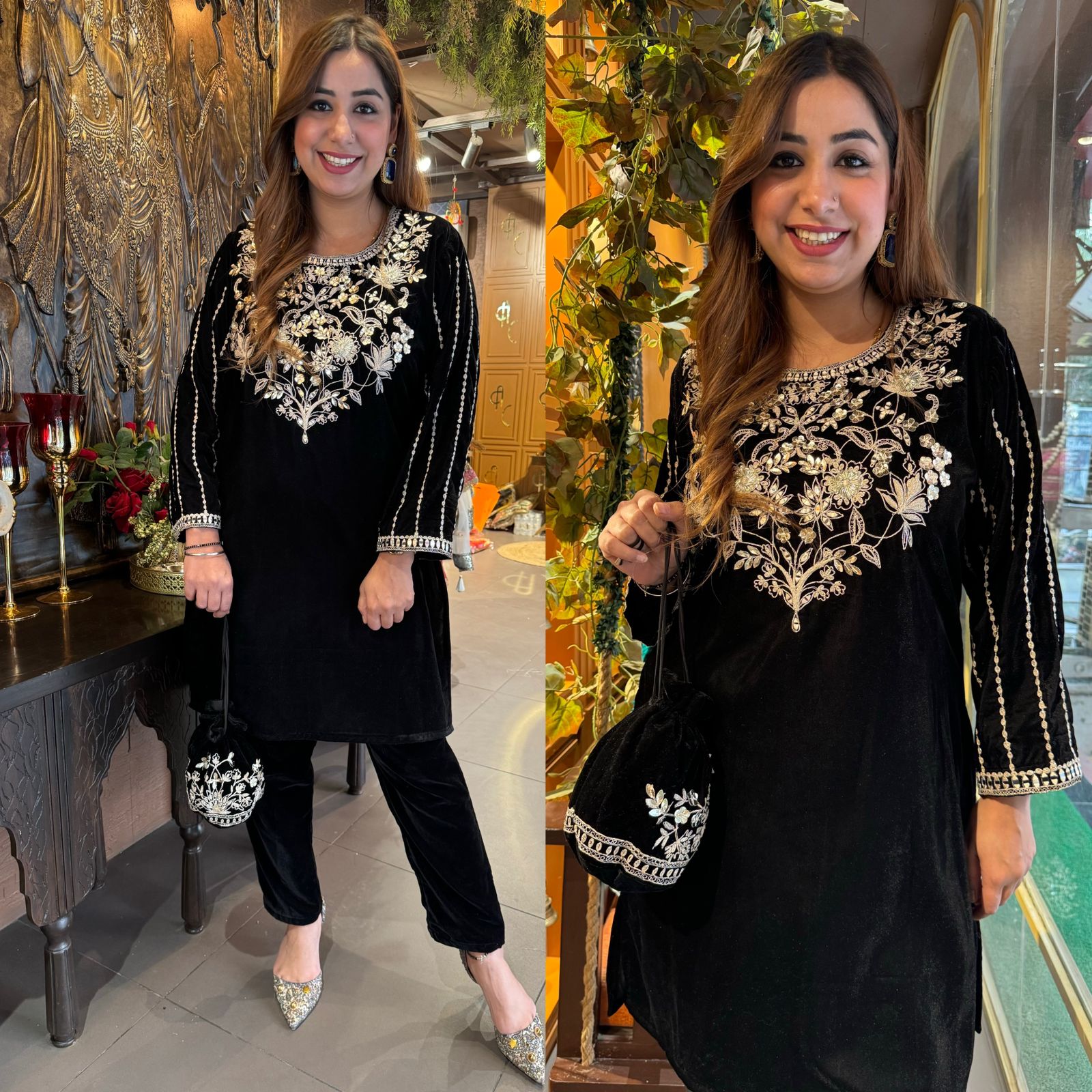 Pure Velvet stitched COORD set with  Pants