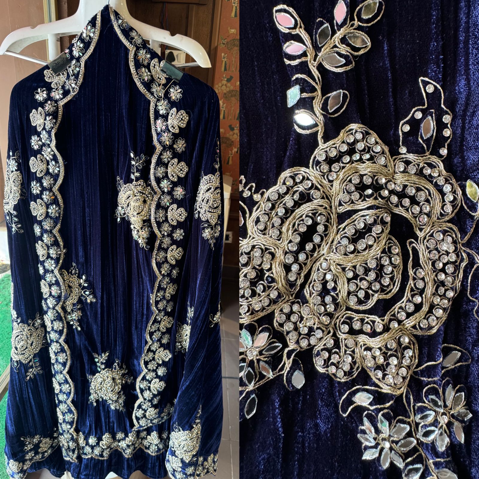 Crushed velvet unstitched Suits