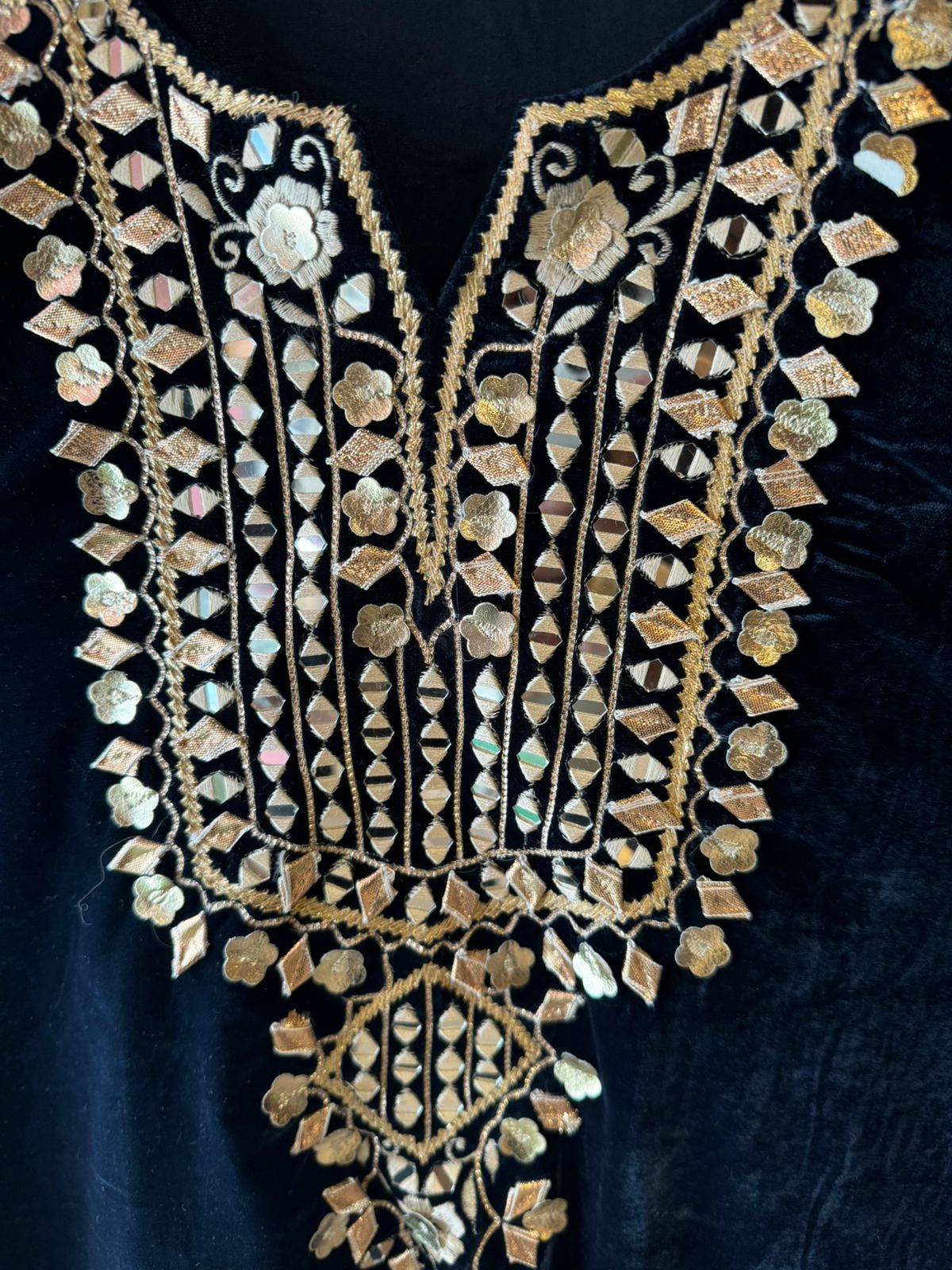 Pure Micro plain velvet kaaftan set