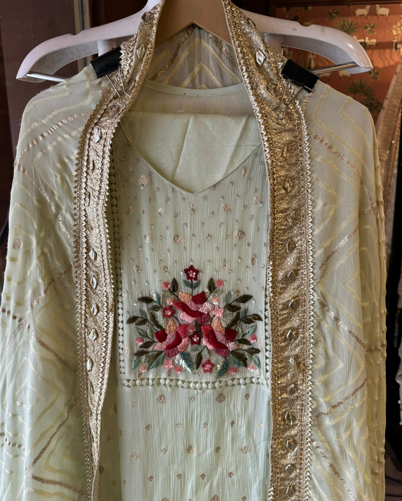 Pure chinon unstitched shirt