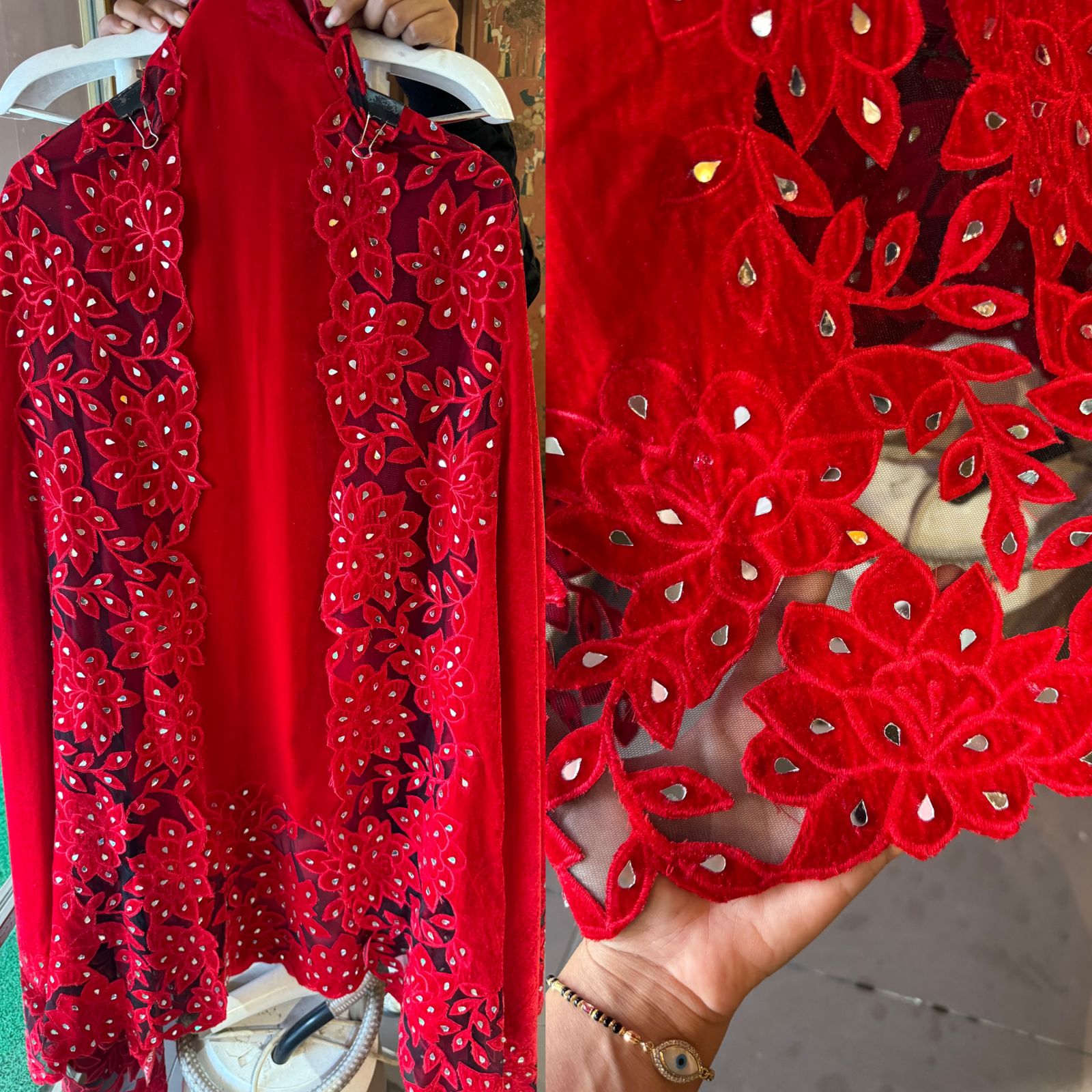 Pure silk velvet shirt