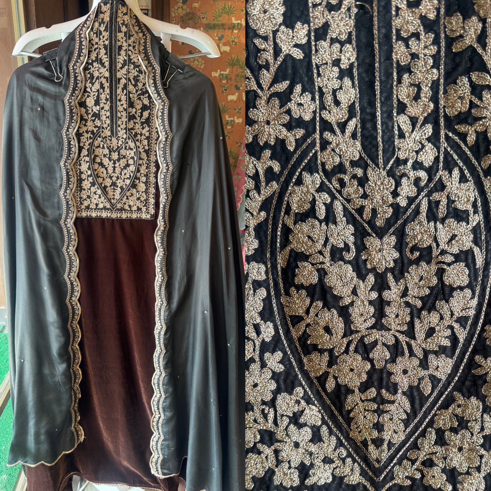 Pure Silk velvet Unstitched shirt