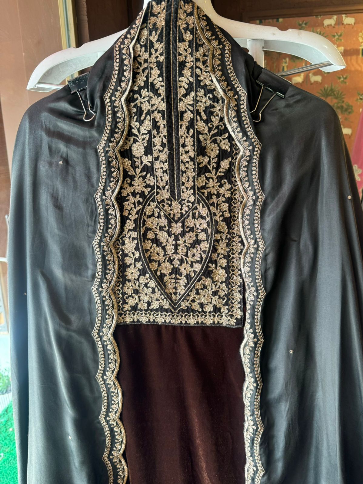 Pure Silk velvet Unstitched shirt