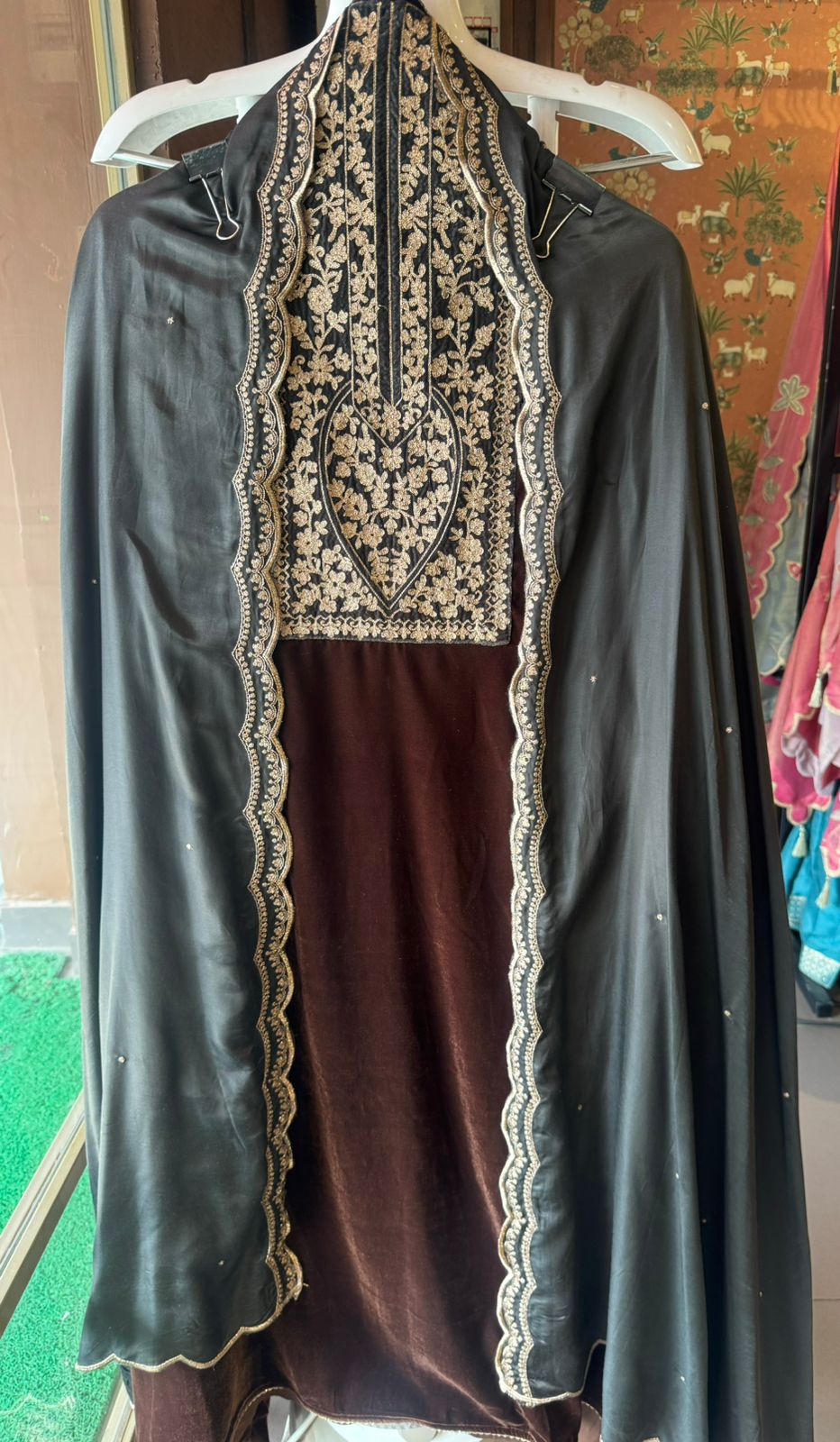 Pure Silk velvet Unstitched shirt