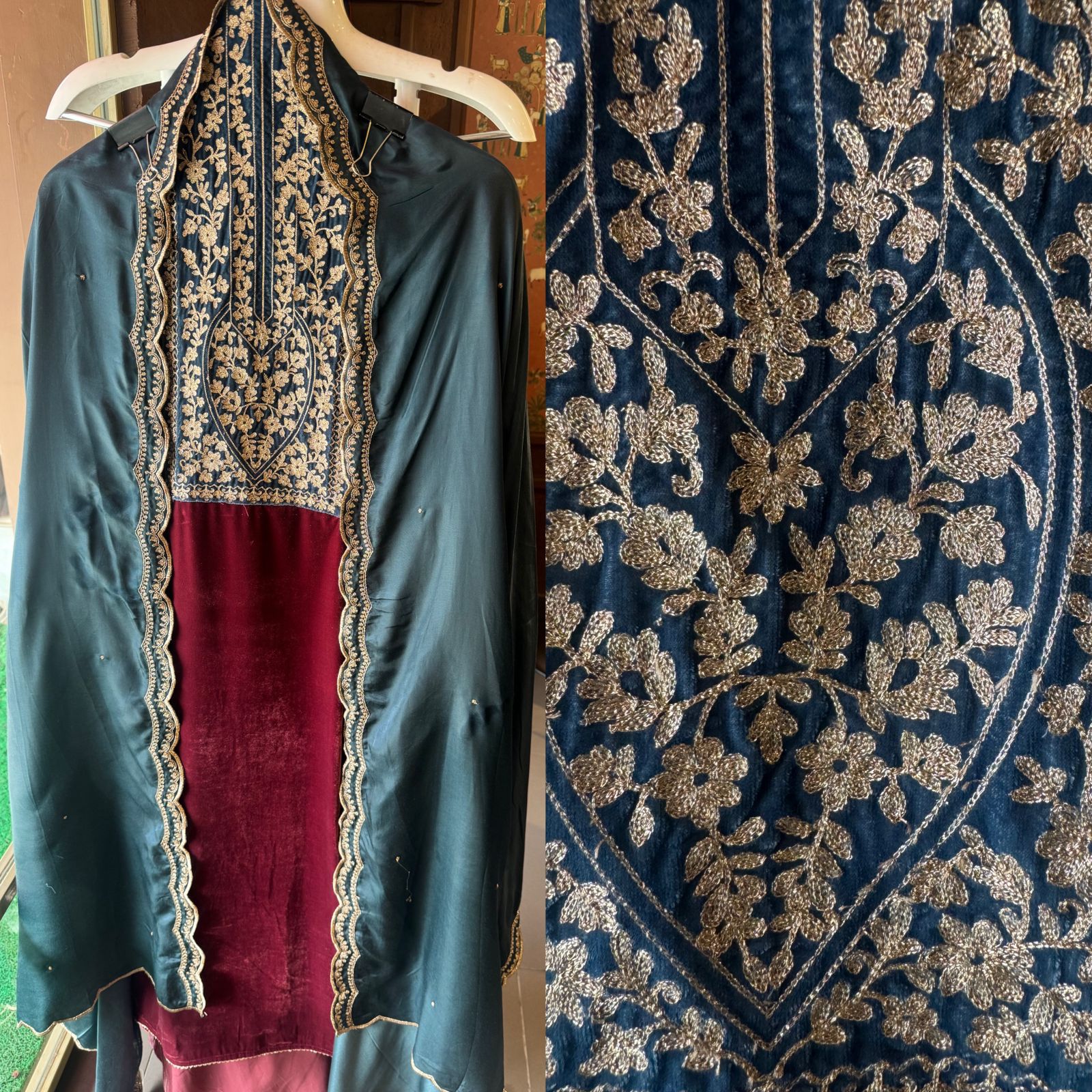 Pure Silk velvet Unstitched shirt