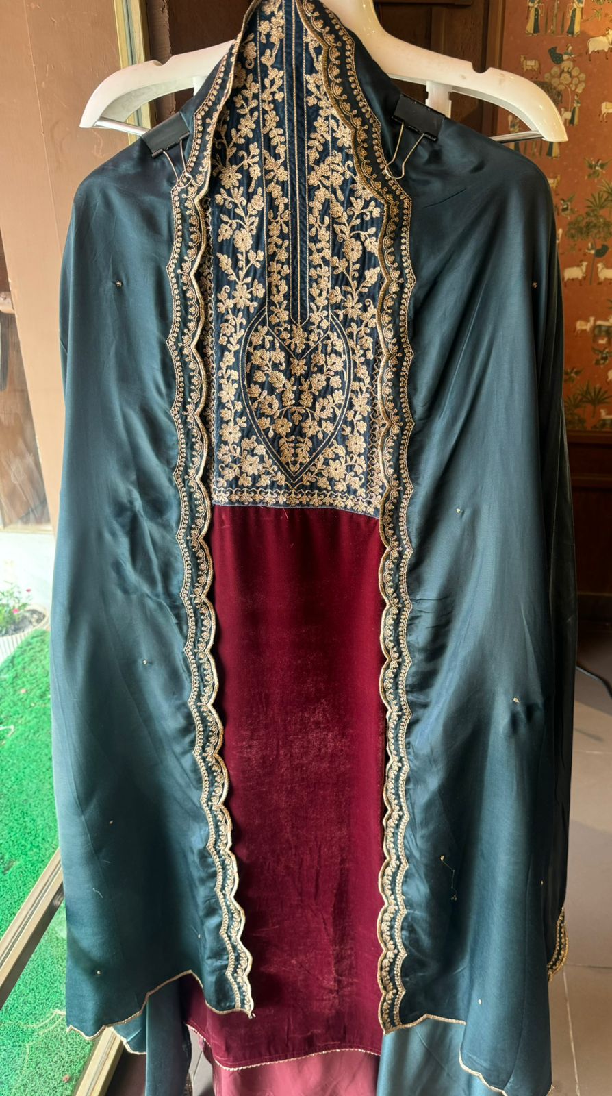 Pure Silk velvet Unstitched shirt