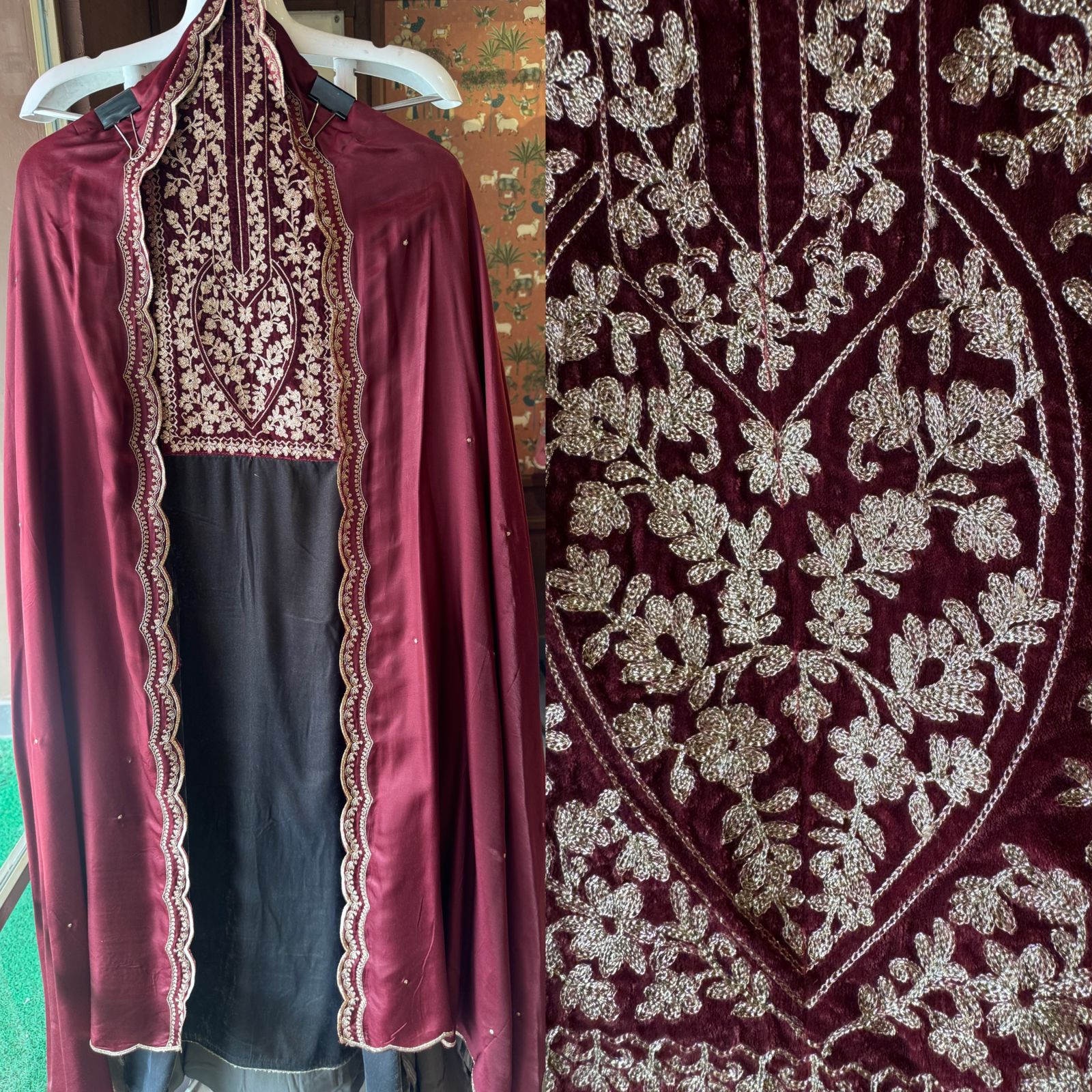 Pure Silk velvet Unstitched shirt