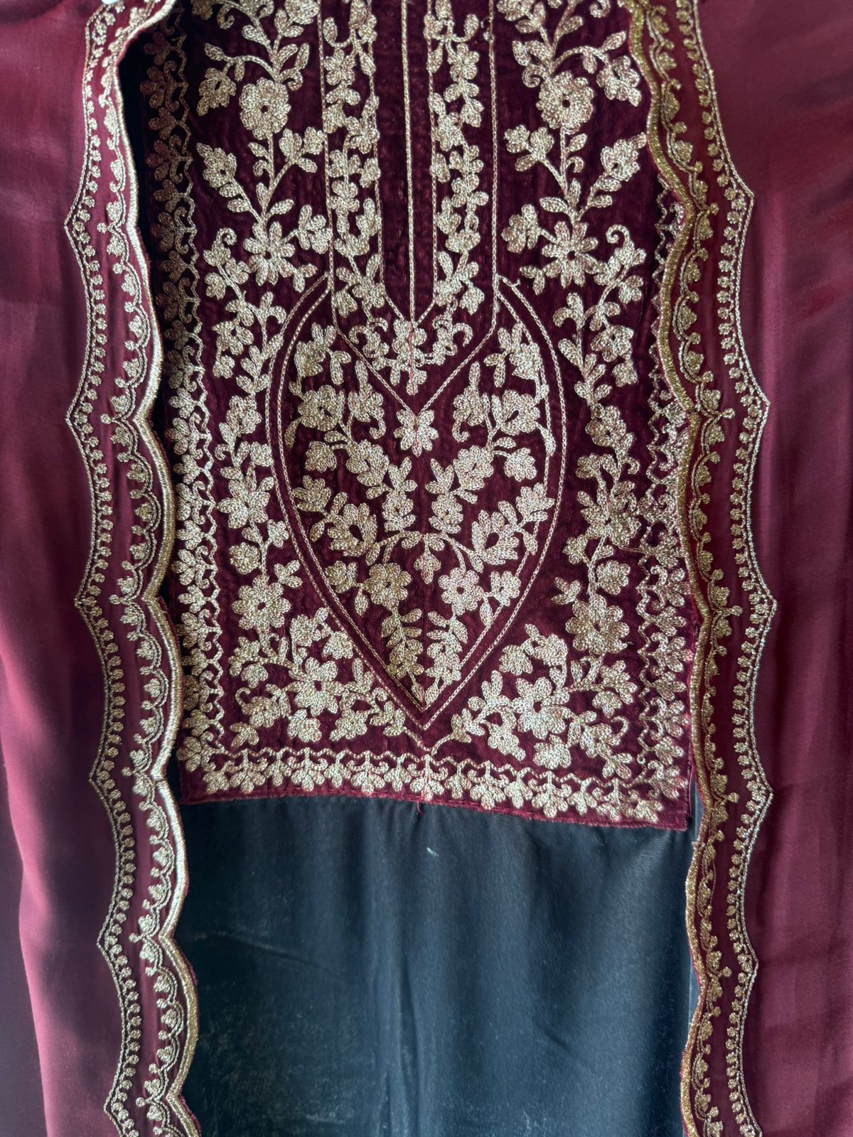 Pure Silk velvet Unstitched shirt