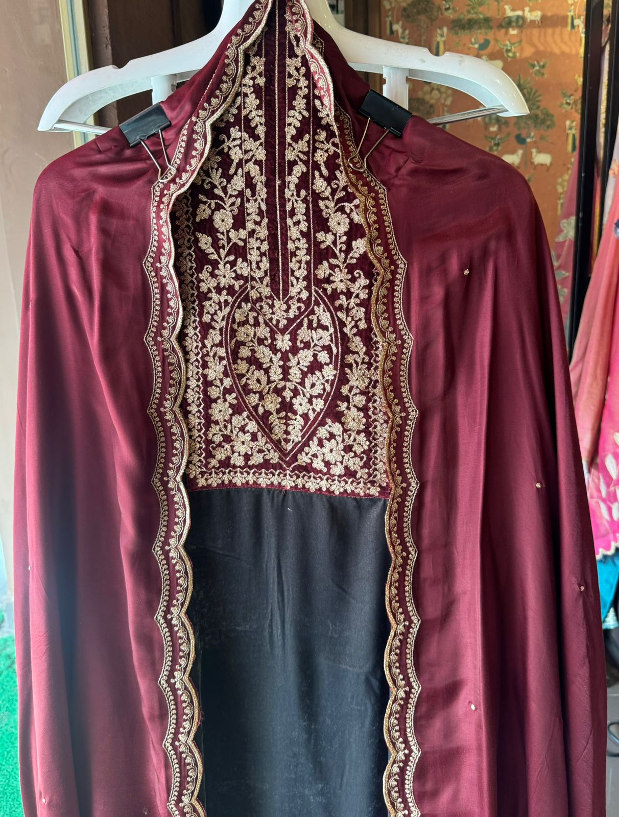 Pure Silk velvet Unstitched shirt