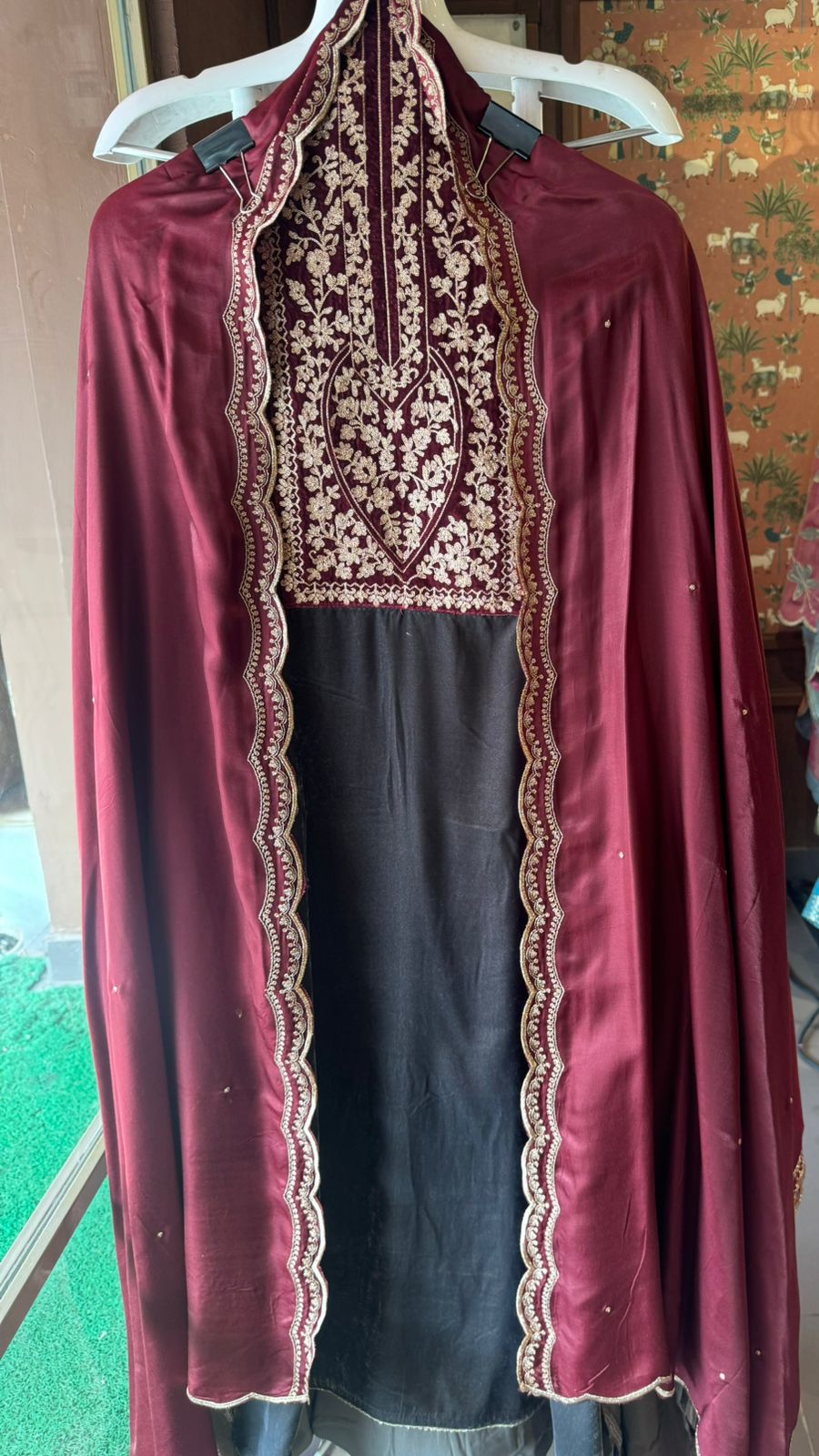 Pure Silk velvet Unstitched shirt