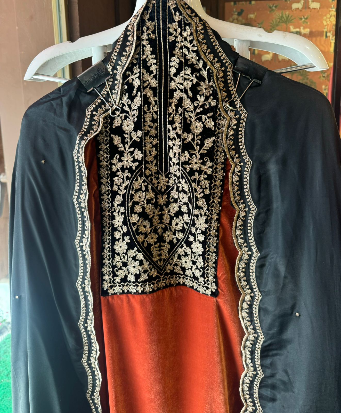 Pure Silk velvet Unstitched shirt