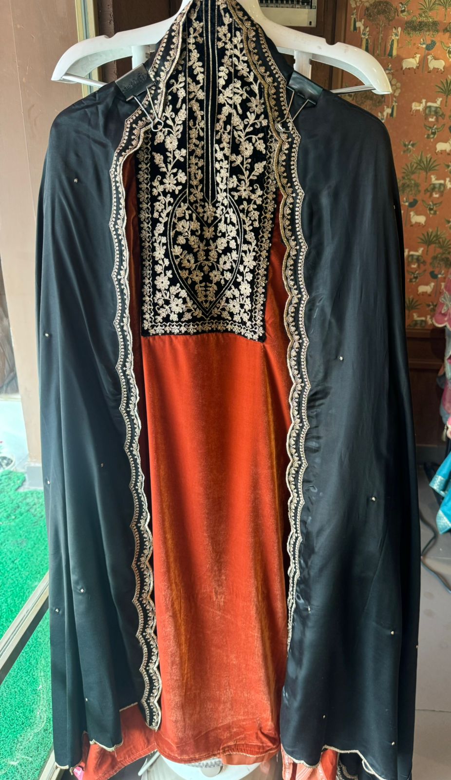 Pure Silk velvet Unstitched shirt