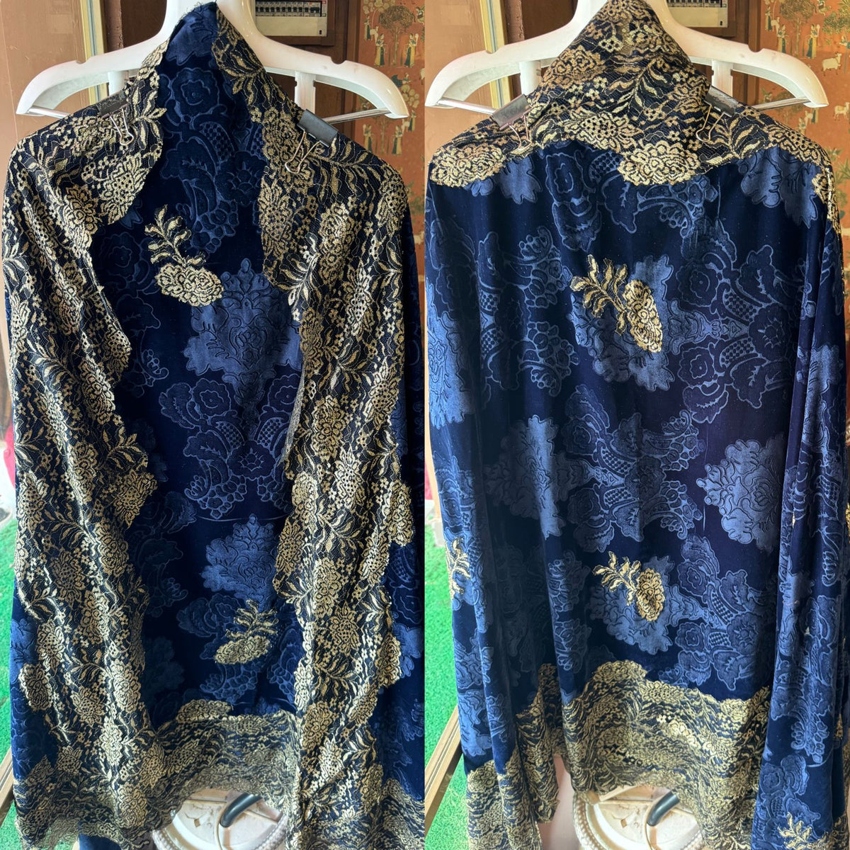 Pure self jacquard velvet unstitched shirt