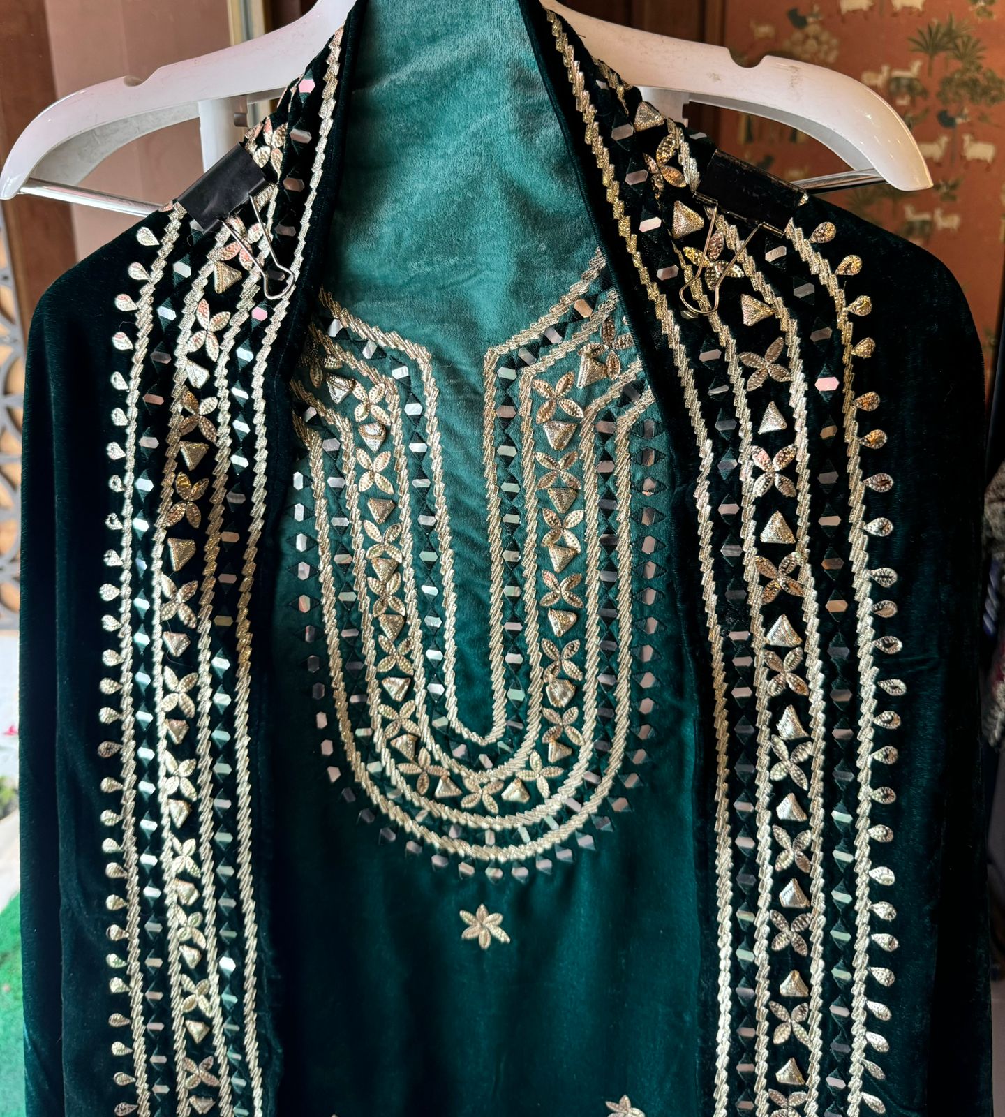 Silk velvet Unstitched Ombre shaded velvet suits