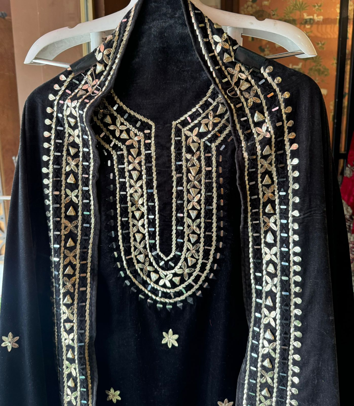 Silk velvet Unstitched Ombre shaded velvet suits