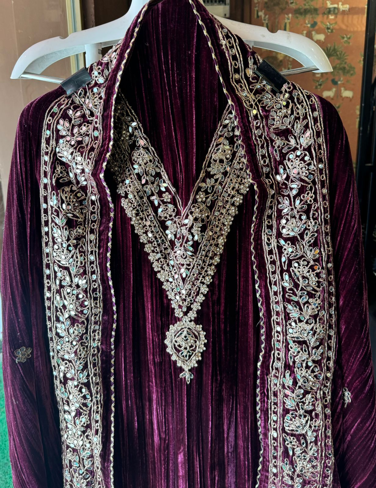 SHOP OUR BEST SELLING CRUSHED VELVET MIRROR WORK SUITS