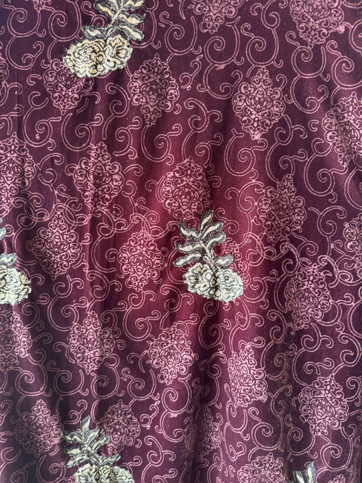 Pure self jacquard velvet unstitched shirt