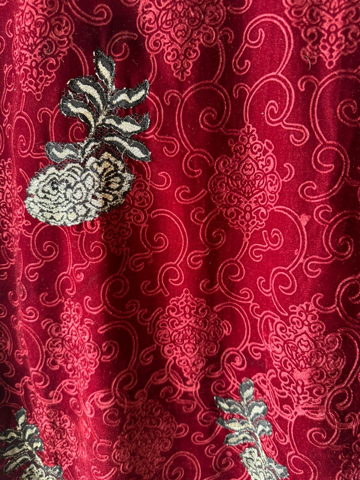 Pure self jacquard velvet unstitched shirt