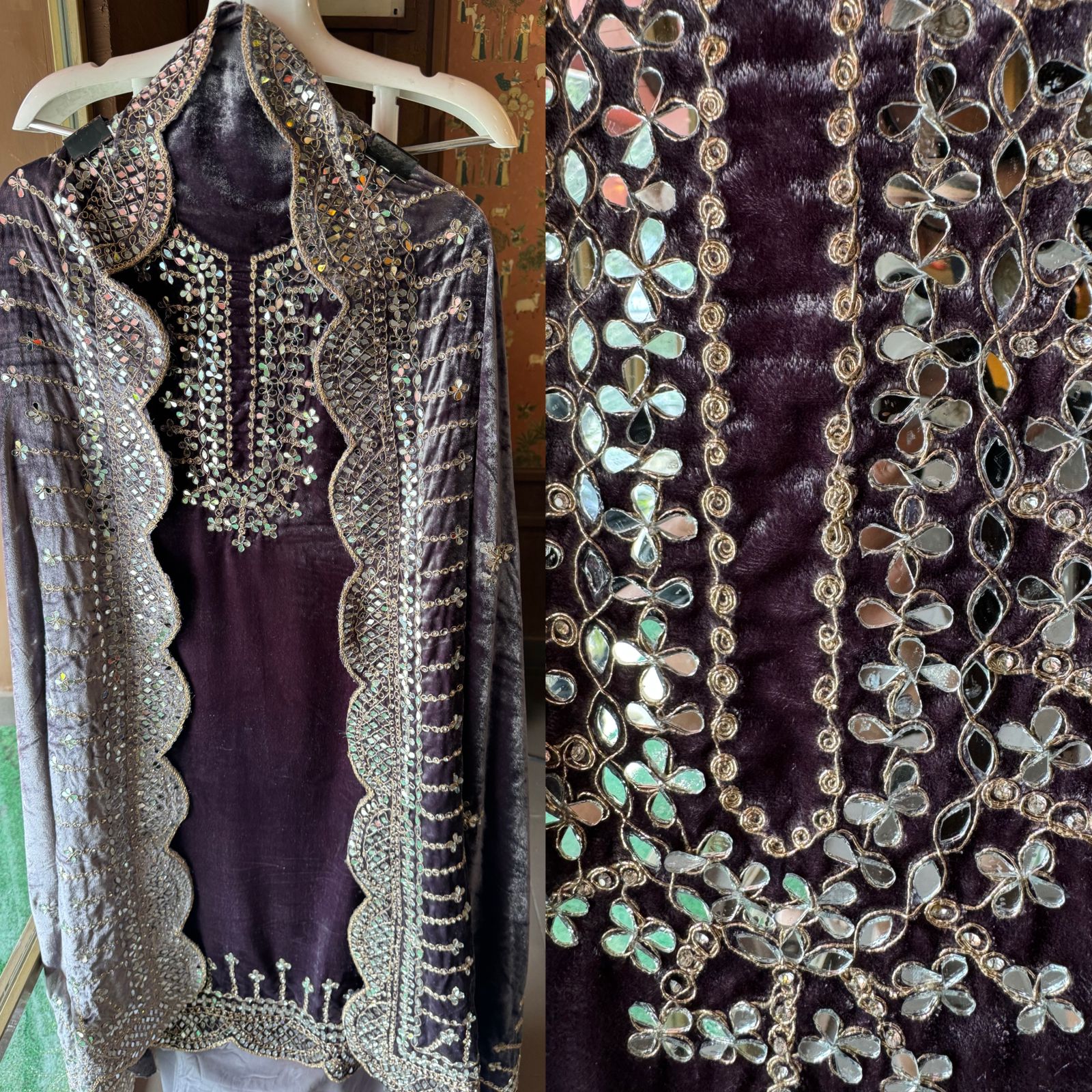 Pure micro velvet plain shirt