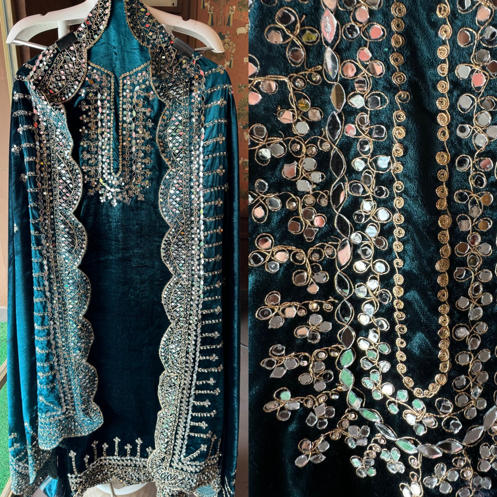 Pure micro velvet plain shirt