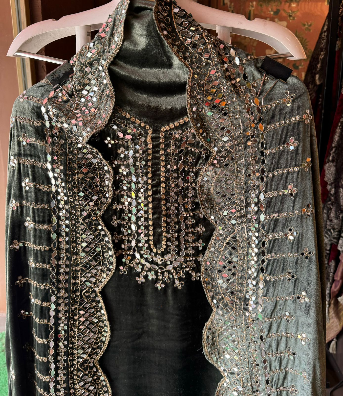 Pure micro velvet plain shirt