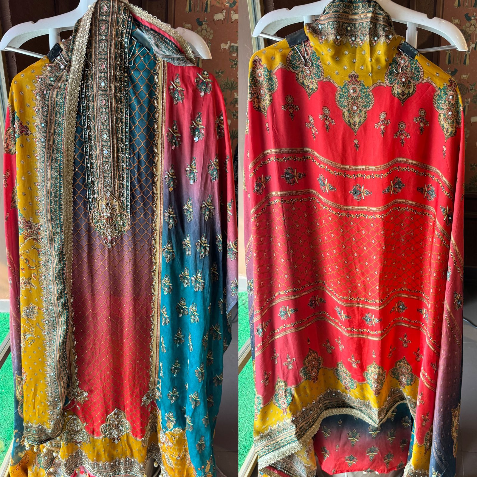 Soft Organza satin digital Printed unstitched suits