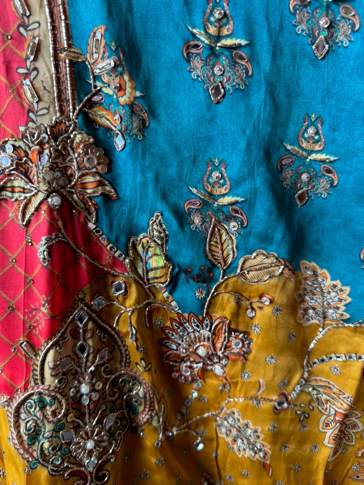 Soft Organza satin digital Printed unstitched suits