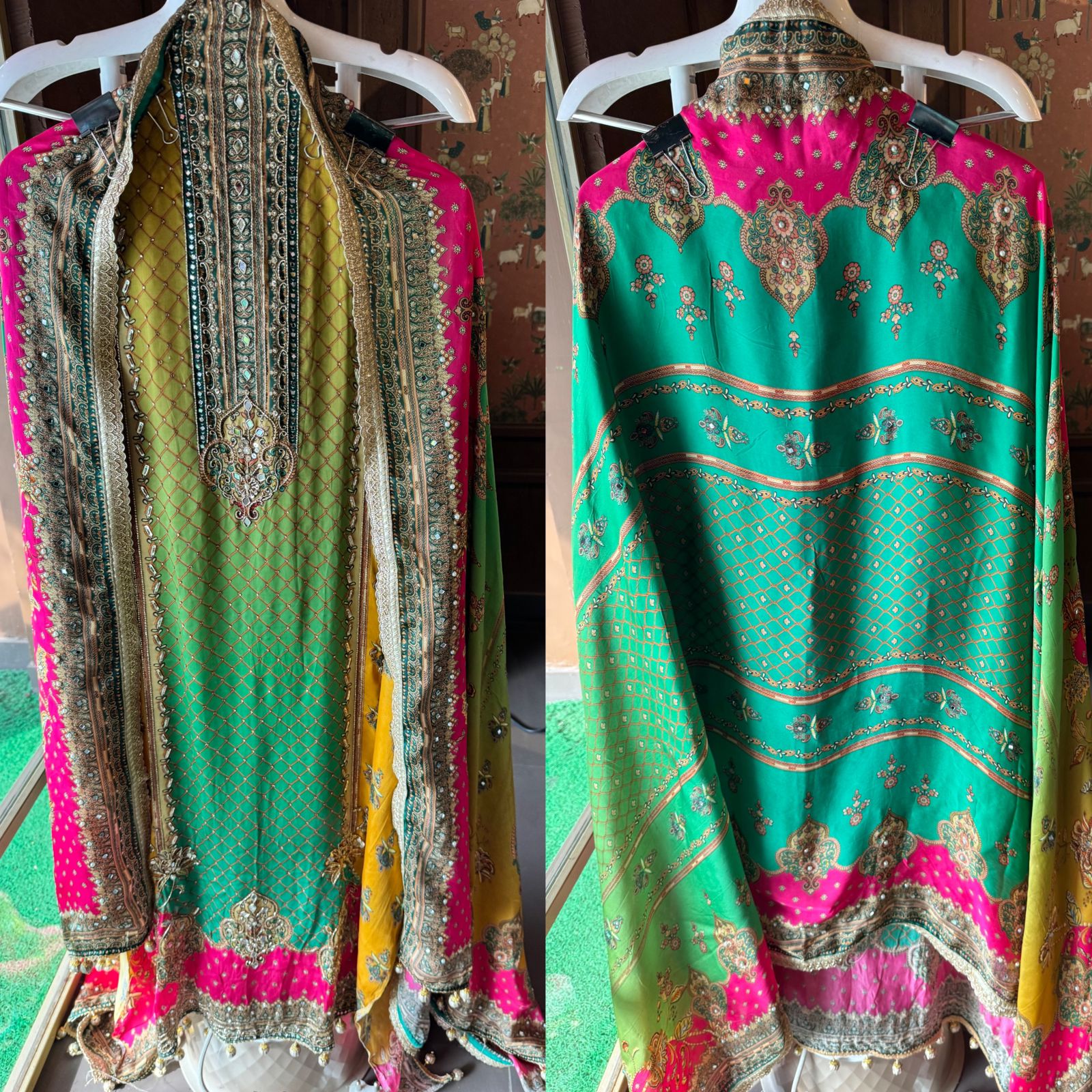 Soft Organza satin digital Printed unstitched suits