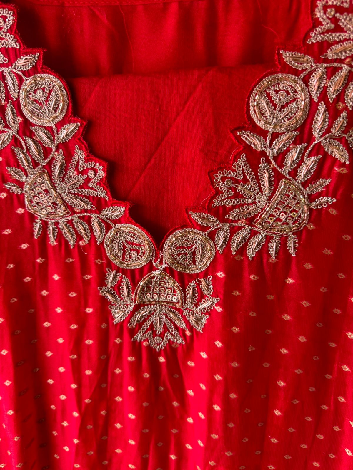 Self weaved organza silk unstitched kurta