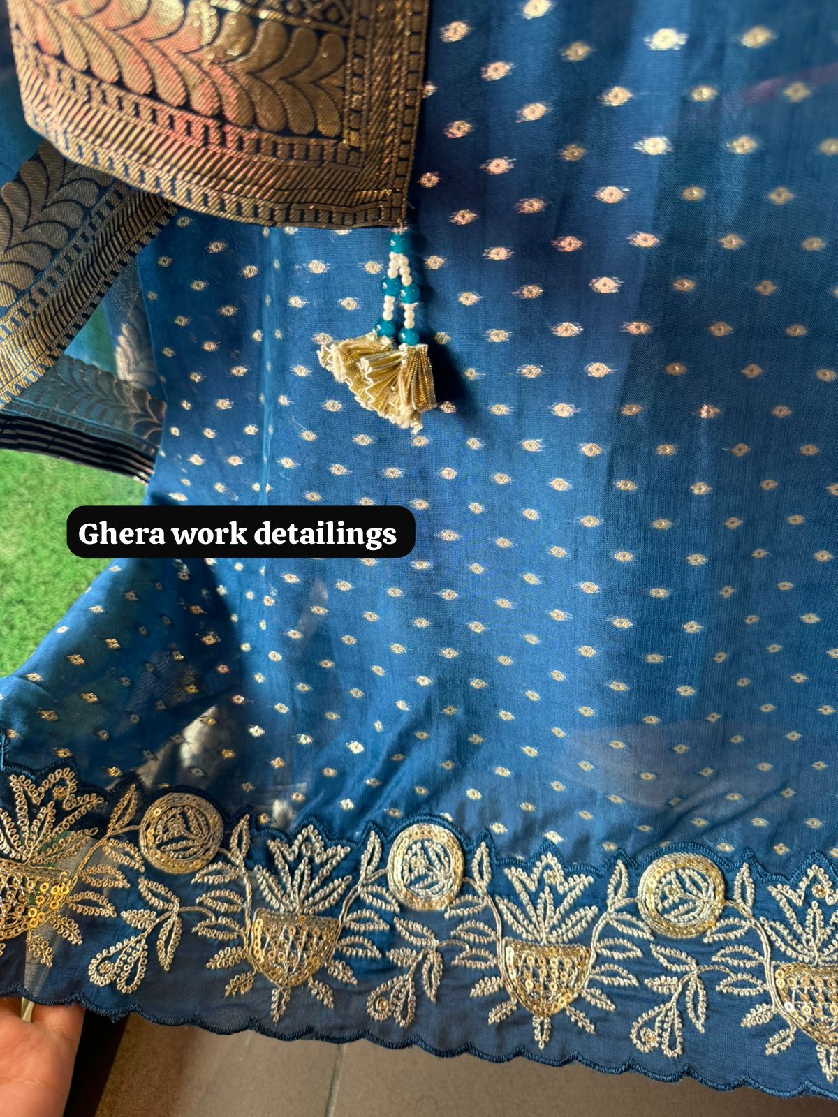 Self weaved organza silk unstitched kurta