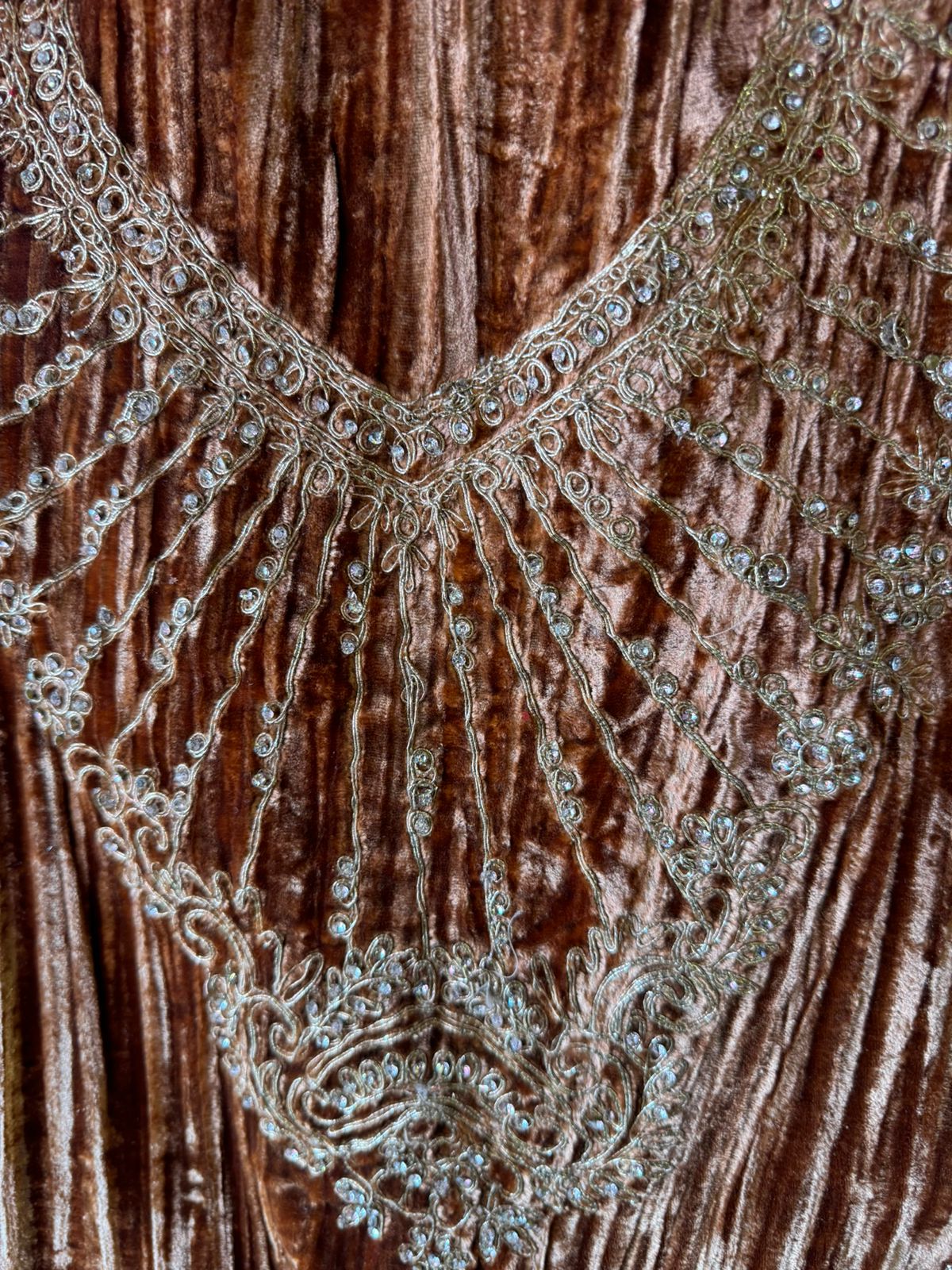 Pure crushed velvet Unstitched kurta