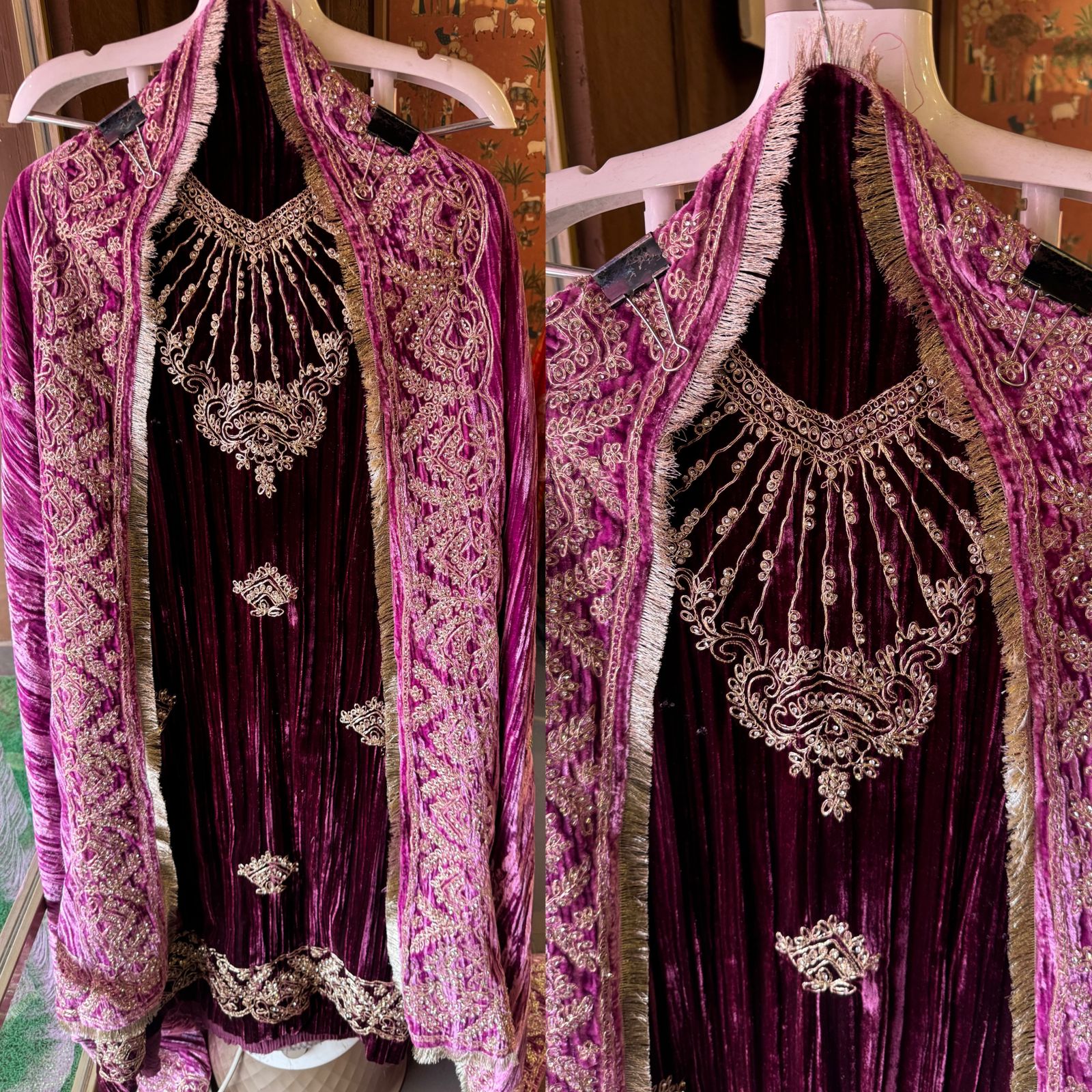 Pure crushed velvet Unstitched kurta